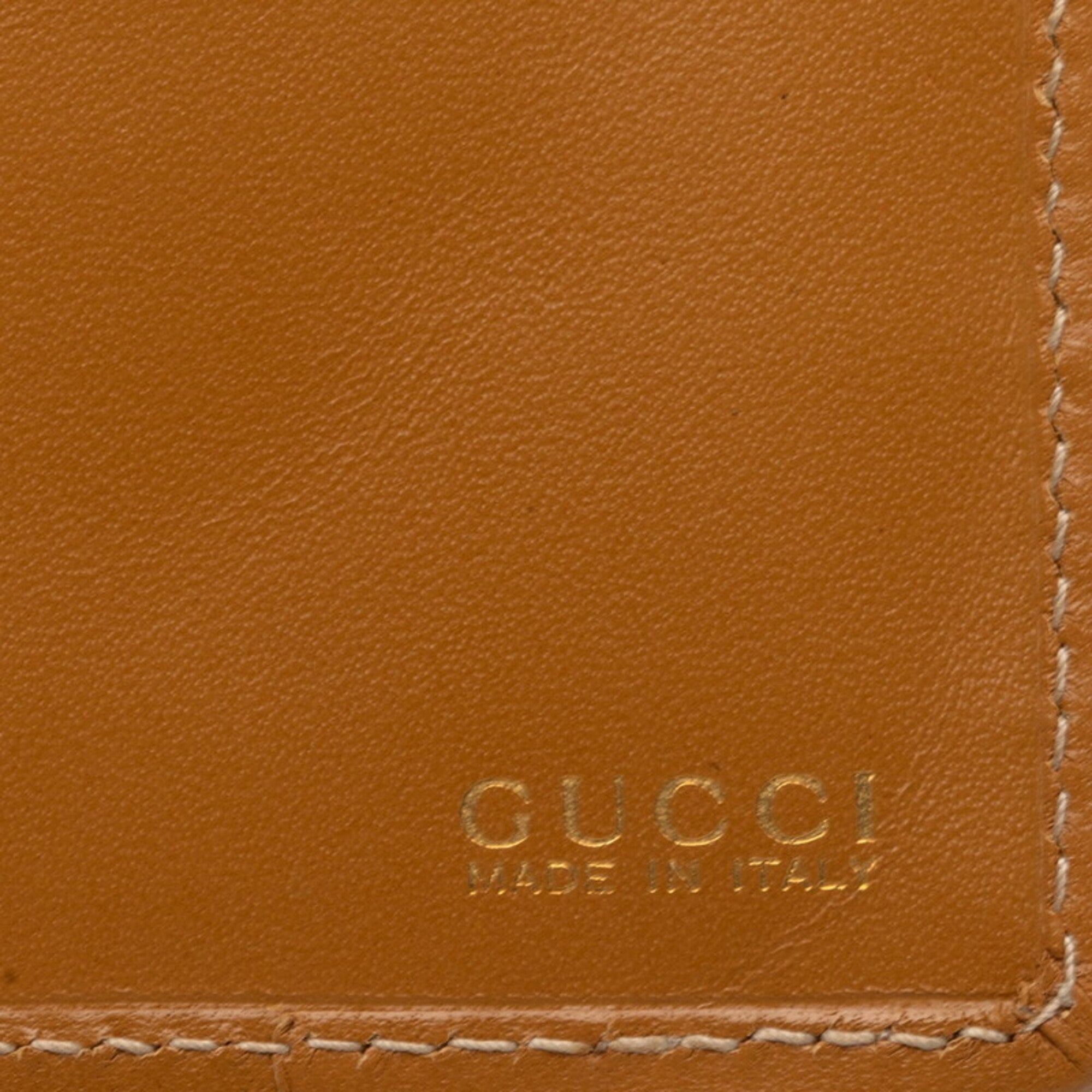 Gucci Beige Brown Gg Canvas Leather Wallet (Bi-Fold) (Pre-Owned)