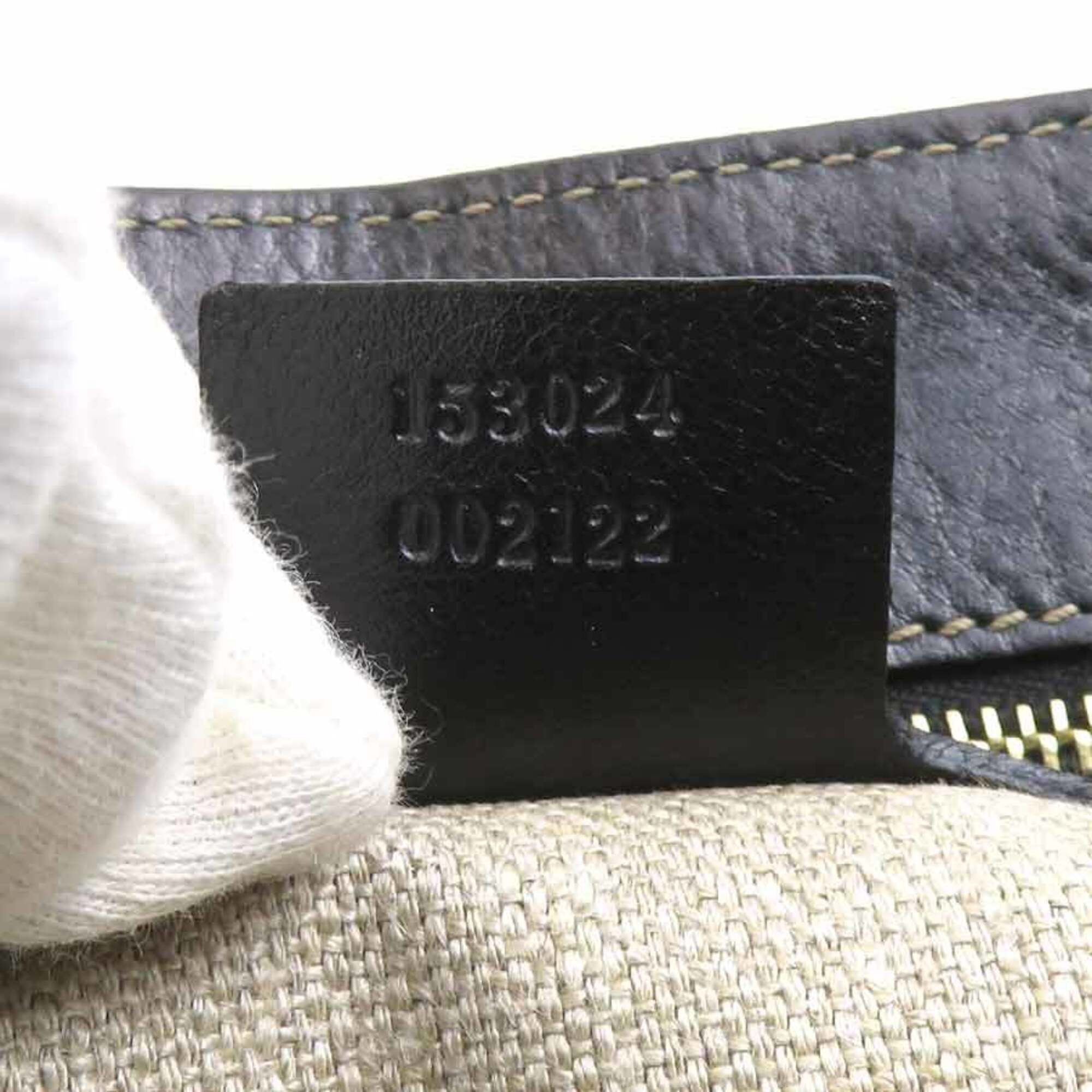 Gucci Black Multi-Color Canvas Leather Handbag (Pre-Owned)