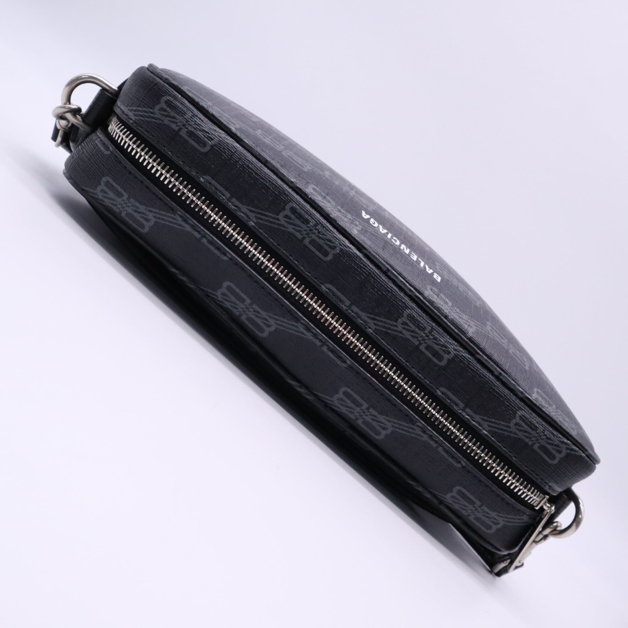 Balenciaga Black Gray Coated Canvas Shoulder Bag (Pre-Owned)