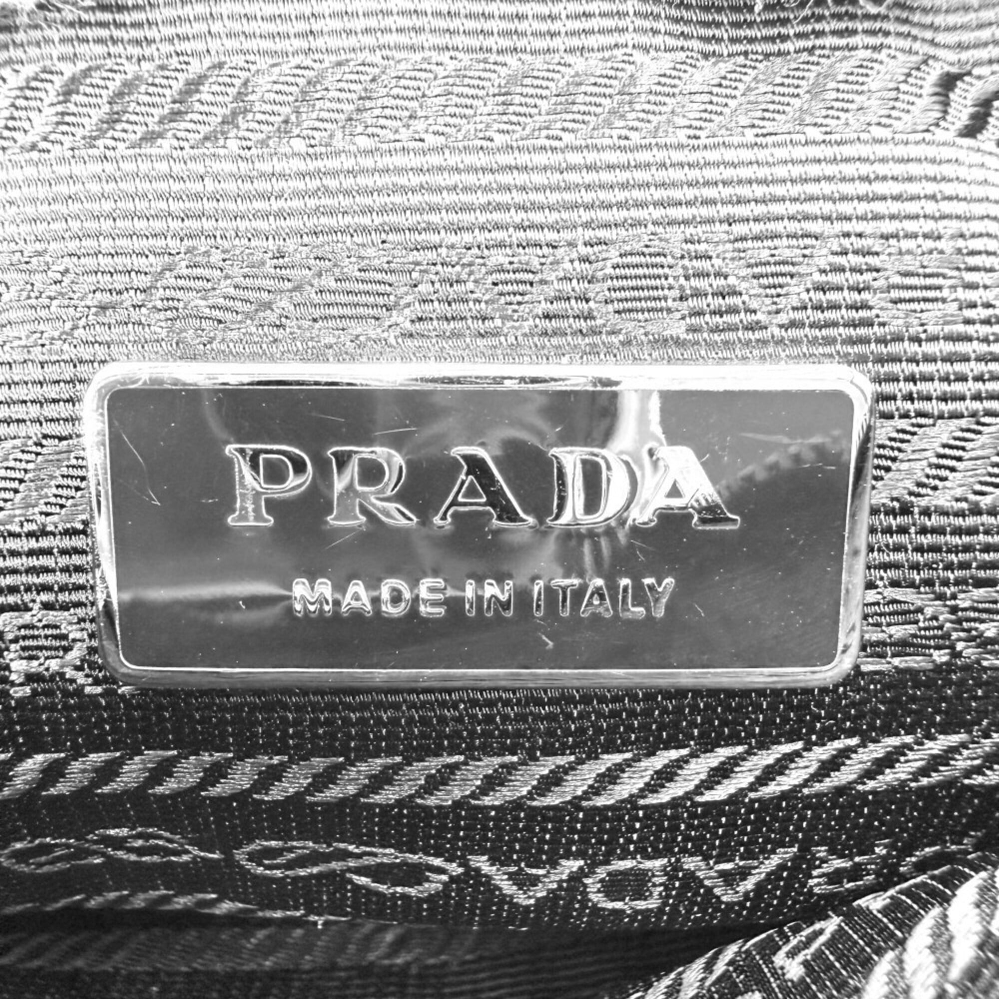 Prada Black Nylon Leather Fanny Pack Pouch Sling Bag (Pre-Owned)
