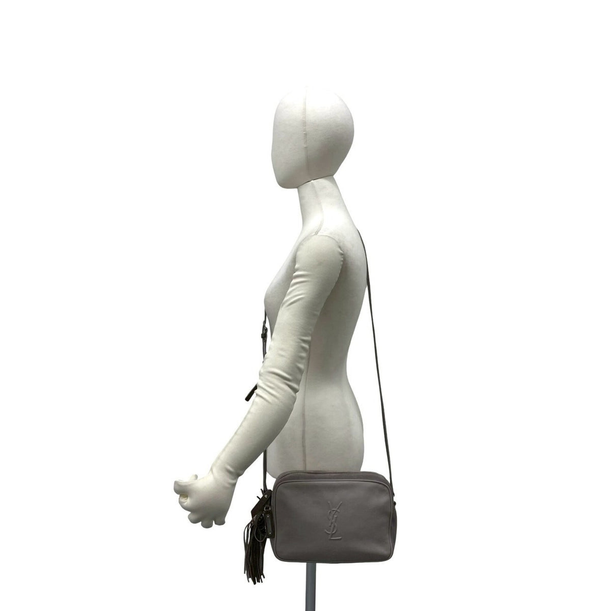 Saint Laurent Gray Leather Pochette Shoulder Bag (Pre-Owned)