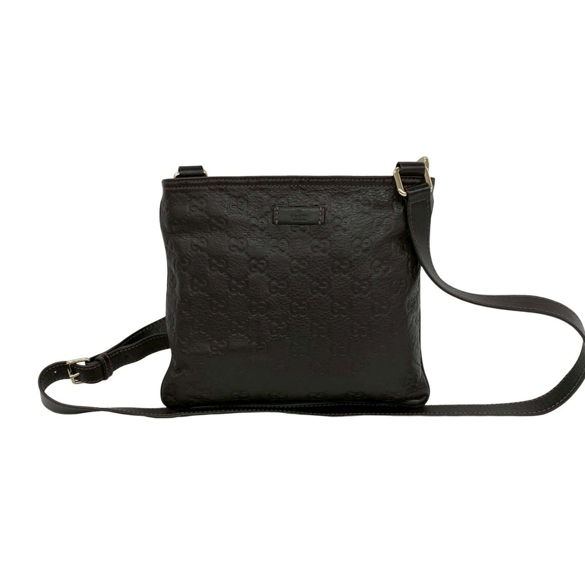 Gucci Brown Leather Pochette Shoulder Bag (Pre-Owned)