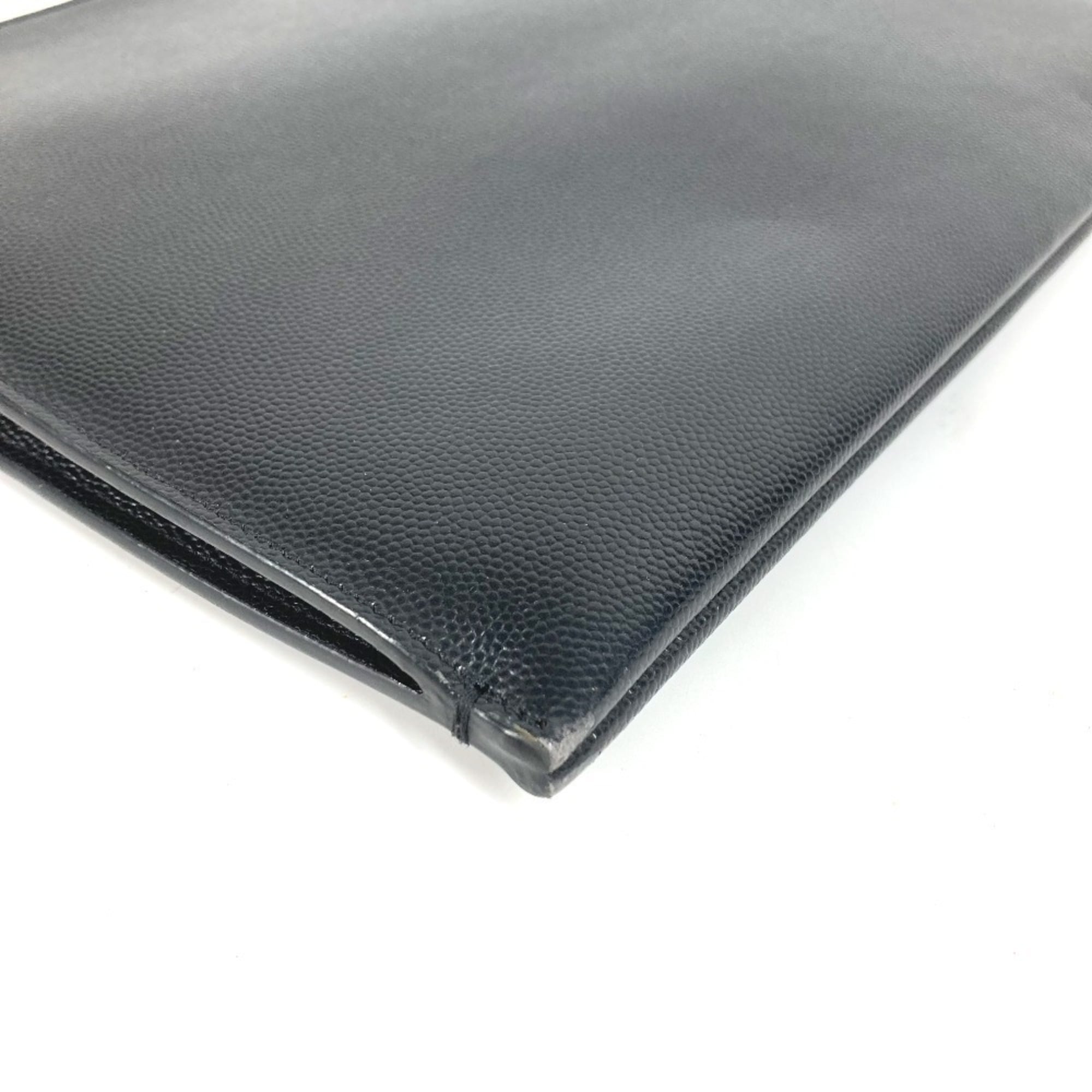 Saint Laurent Black Leather Clutch Bag Pouch (Pre-Owned)
