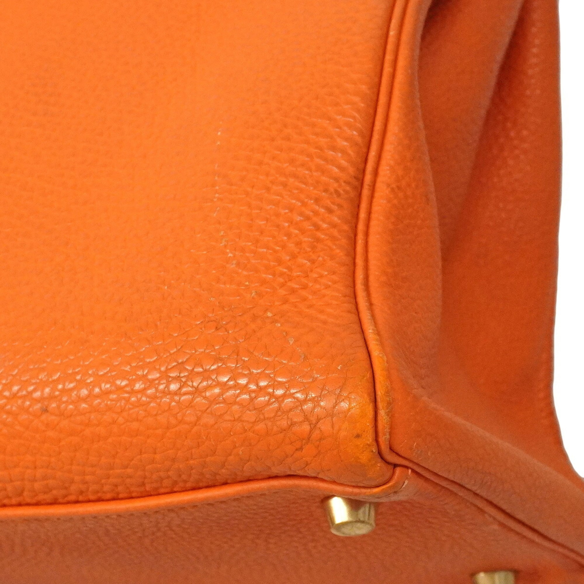 Hermes Orange Togo Leather Handbag (Pre-Owned)