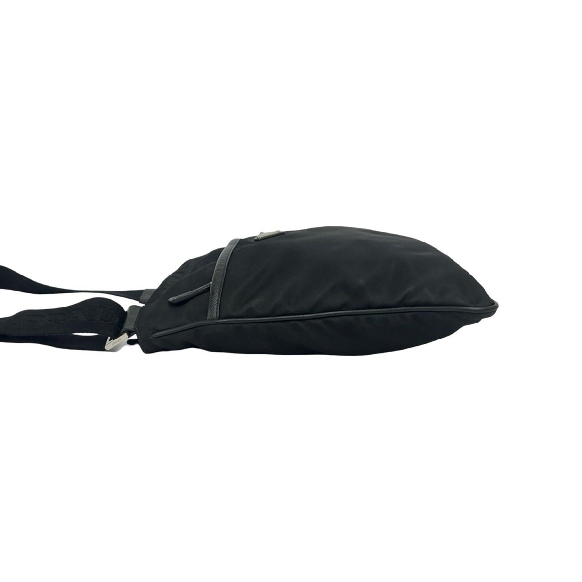 Prada Black Nylon Leather Crossbody Bag Shoulder Bag (Pre-Owned)