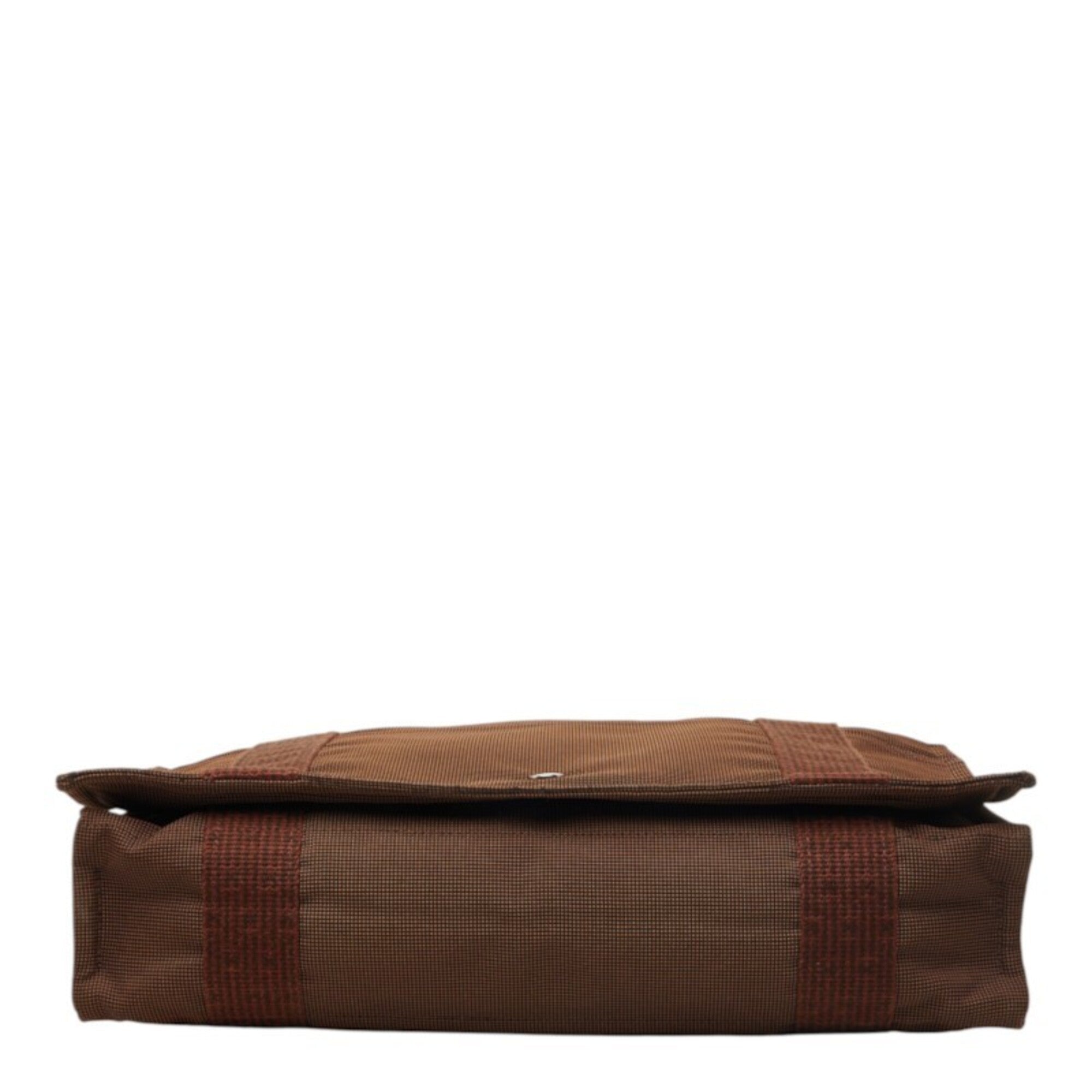 Hermes Brown Canvas Shoulder Bag (Pre-Owned)