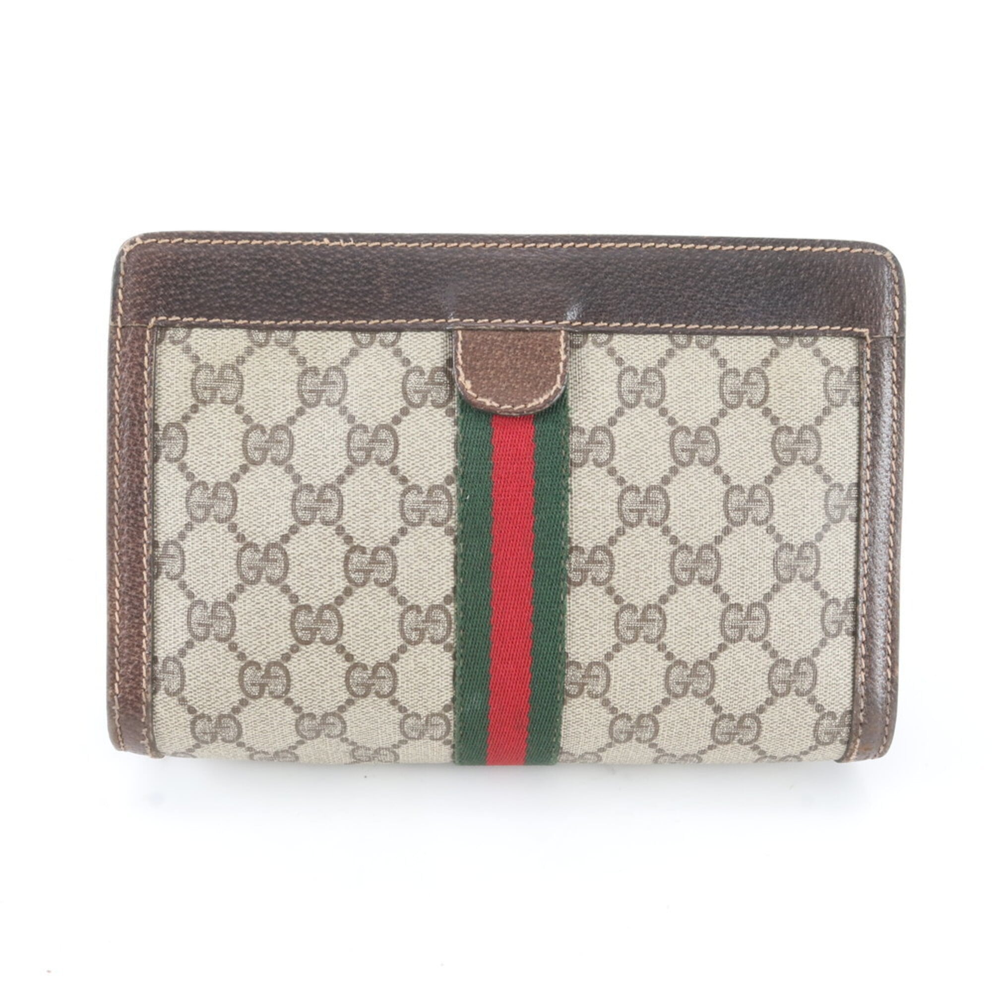 Gucci Brown Gg Supreme Handbag Pouch (Pre-Owned)