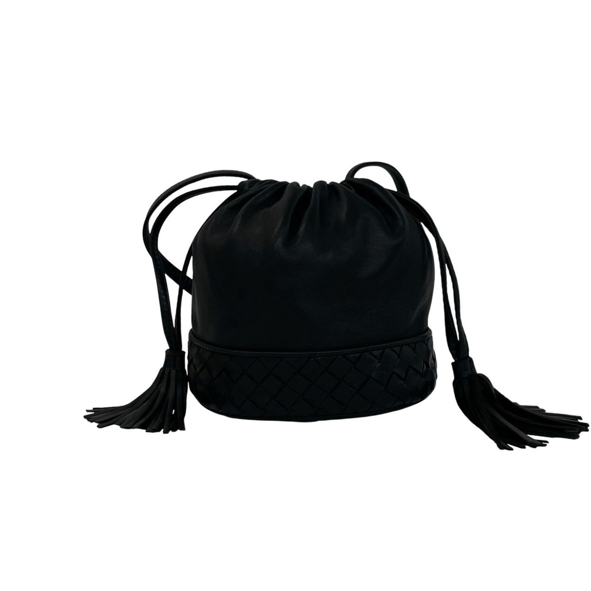 Bottega Veneta Black Leather Shoulder Bag (Pre-Owned)
