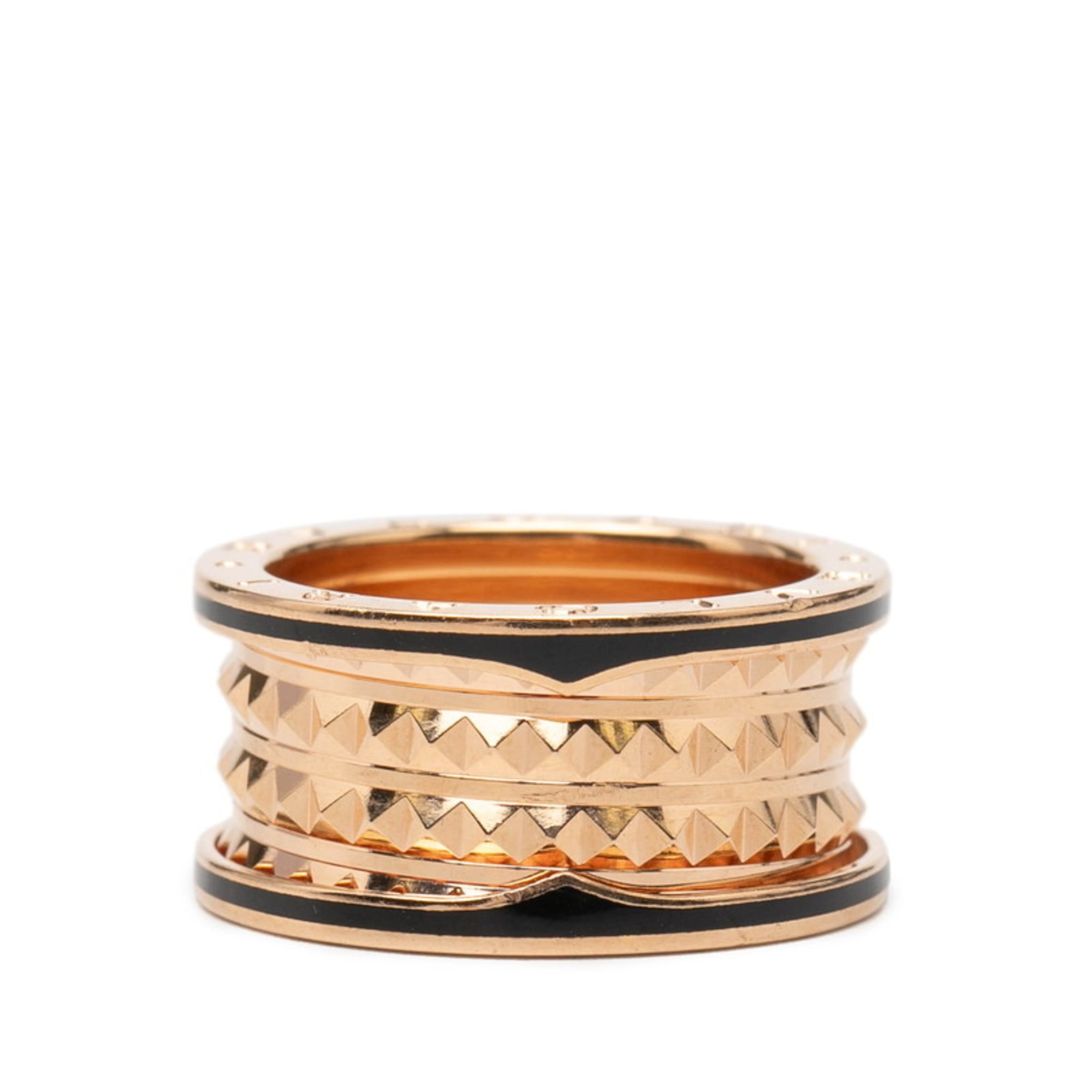 Bvlgari B.Zero1 Pink Gold Black Pink Gold (18K) Ceramic Band Ring (Pre-Owned)