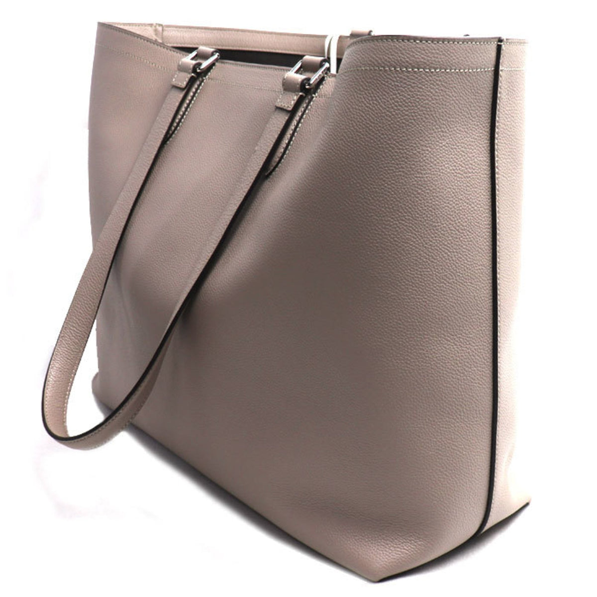 Fendi Gray Leather Tote Bag (Pre-Owned)