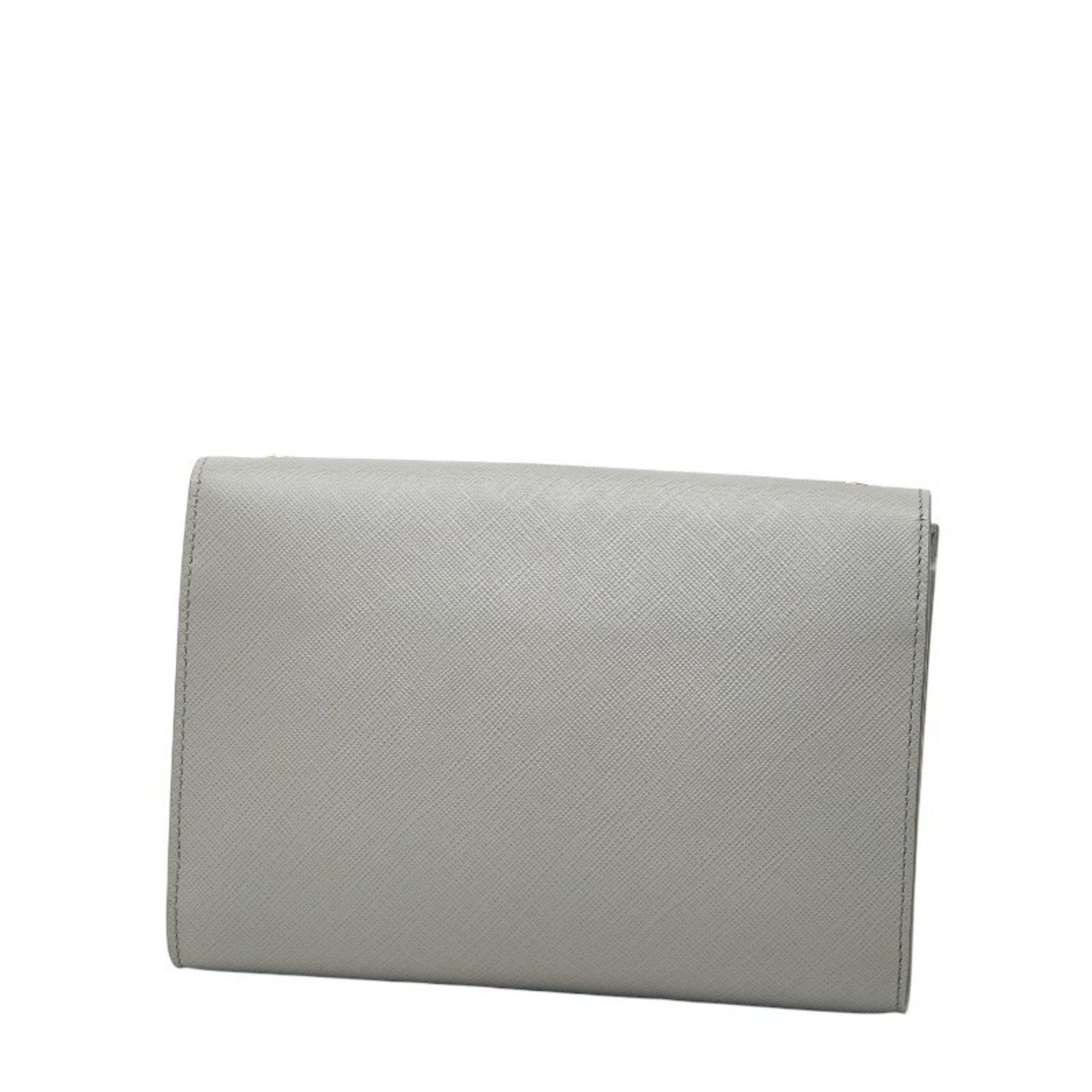 Salvatore Ferragamo Gray Leather Shoulder Bag (Pre-Owned)