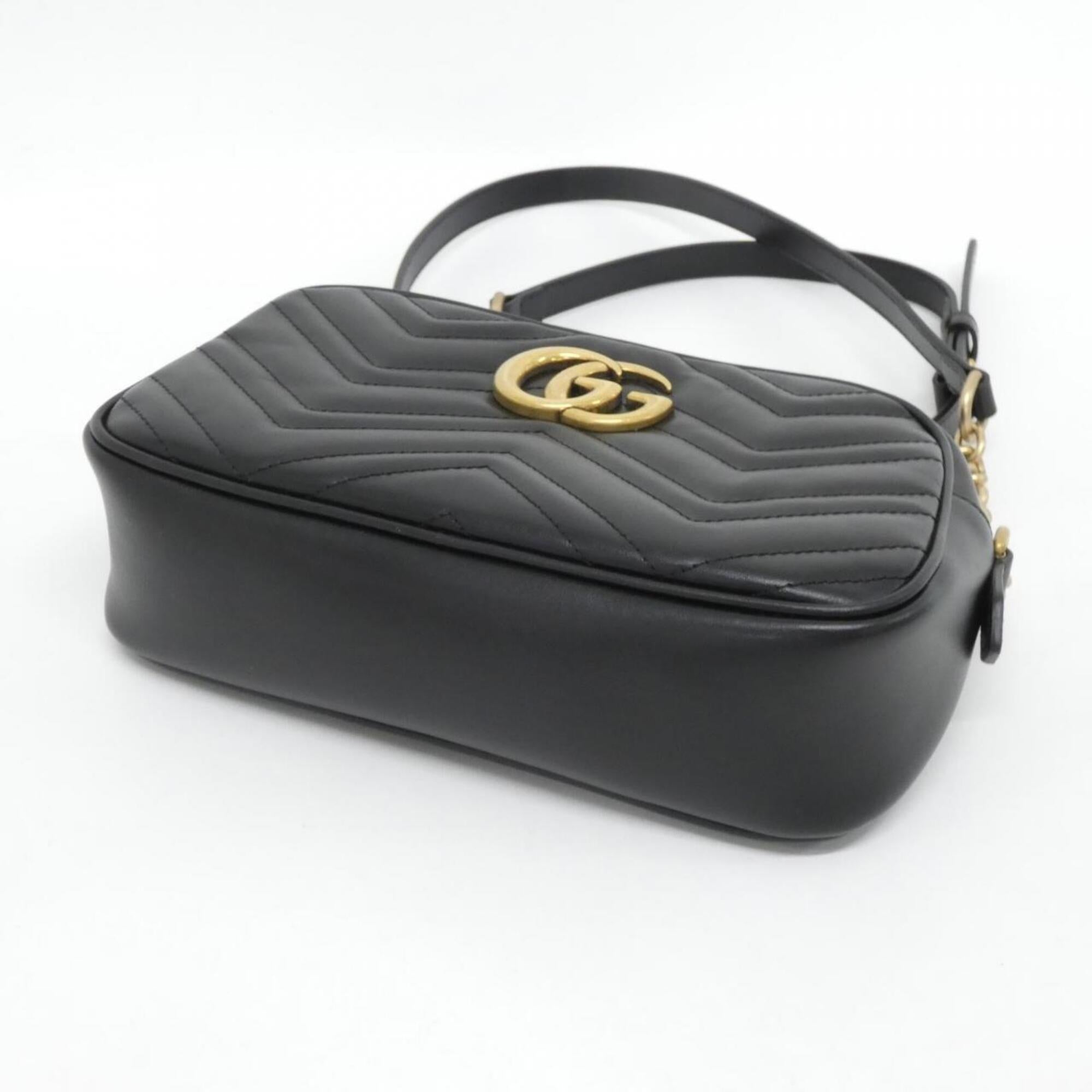 Gucci Gg Marmont Black Quilting Shoulder Bag (Pre-Owned)
