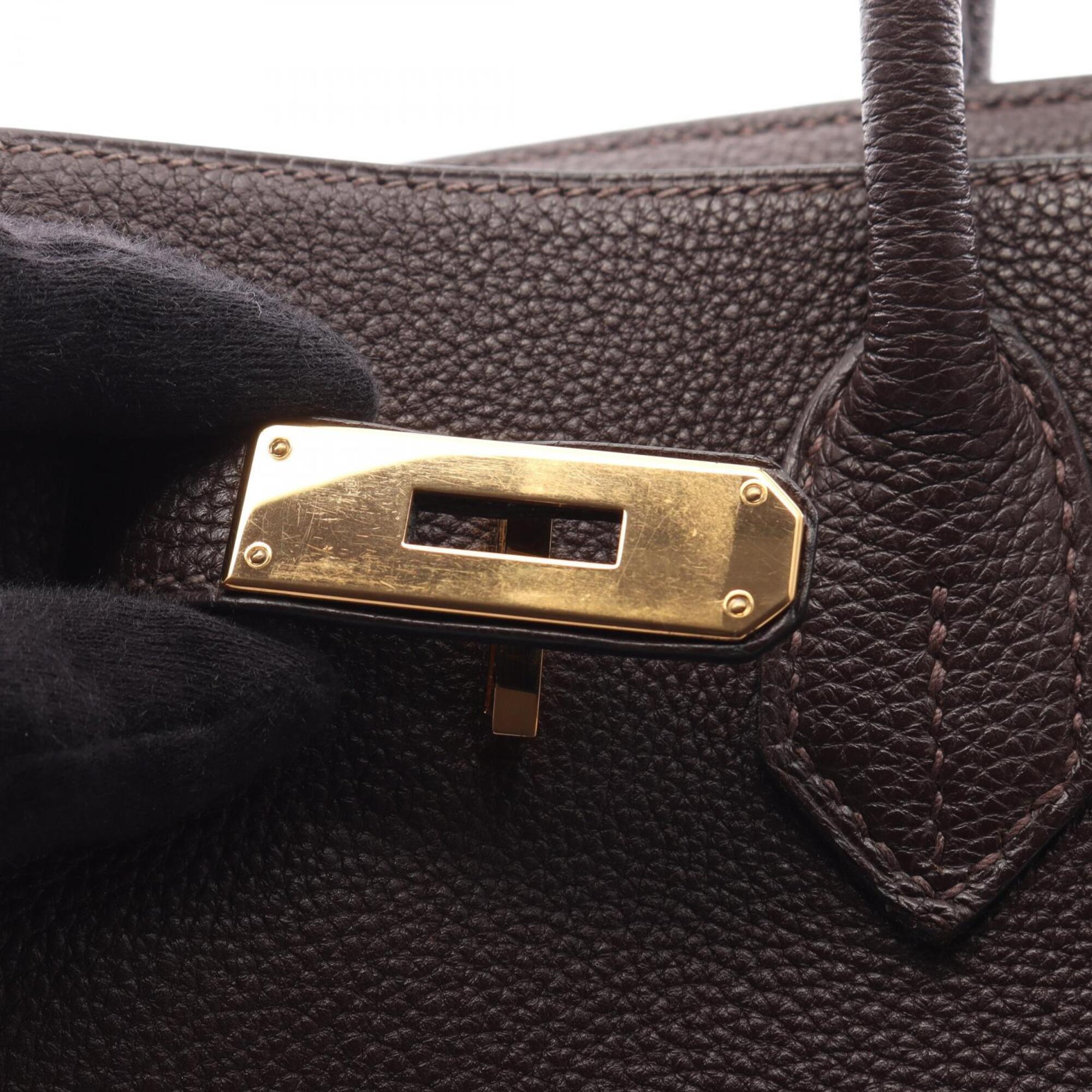 Hermes Brown Togo Leather Handbag (Pre-Owned)