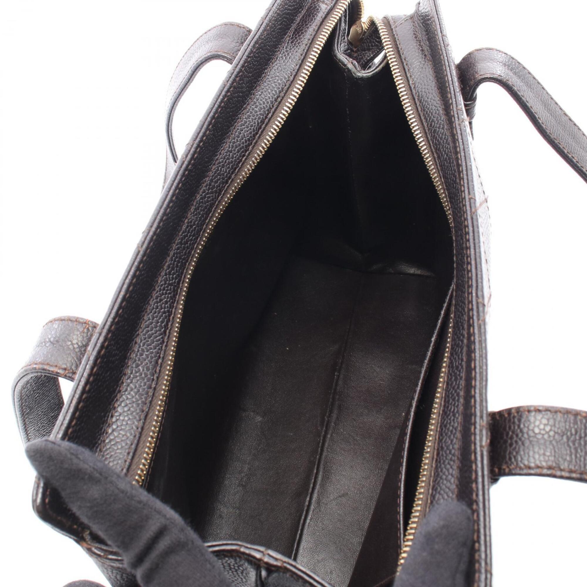 Chanel Matelasse Brown Leather Handbag Tote Bag (Pre-Owned)