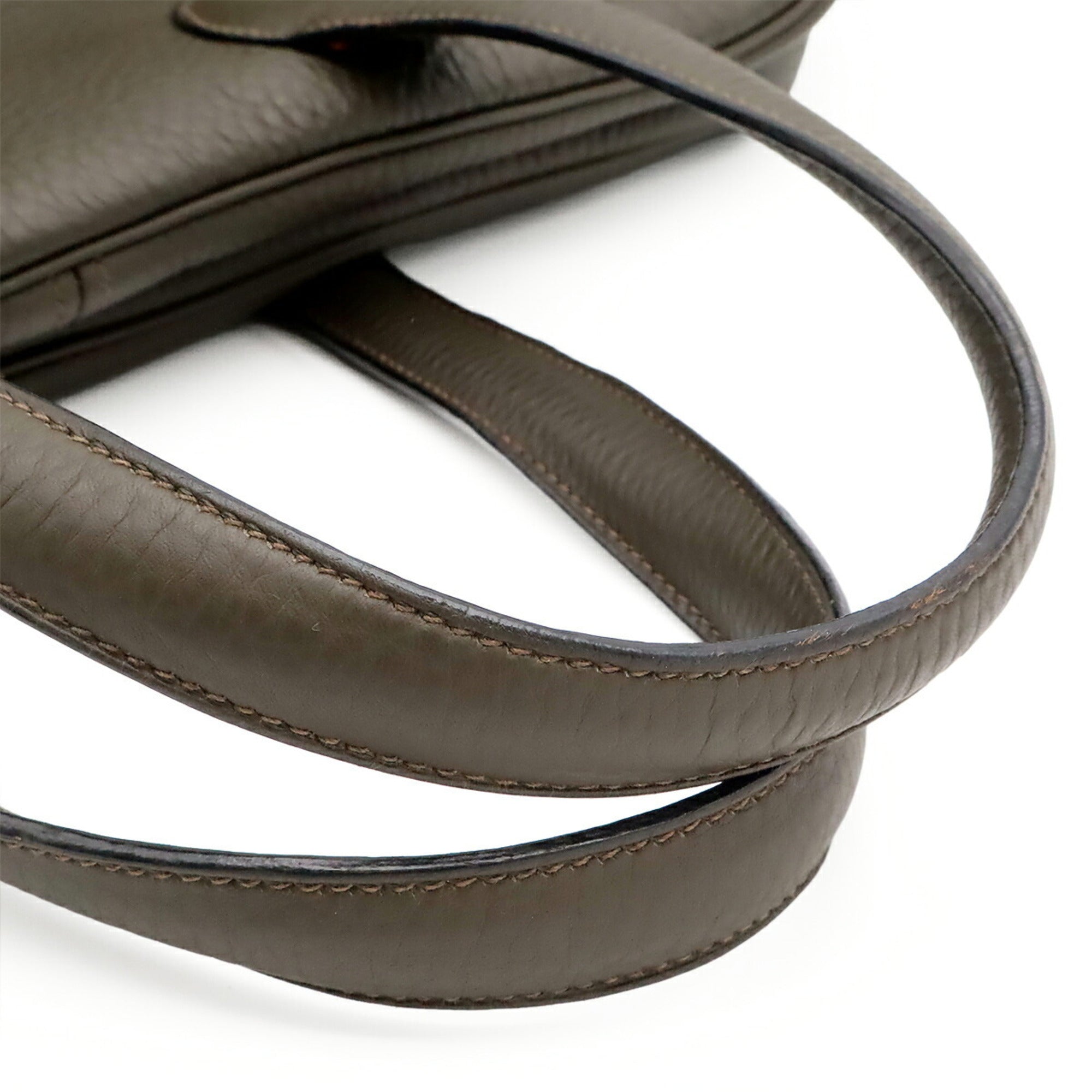Hermes Olive Taurillon Clemence Leather Boston Bag (Pre-Owned)