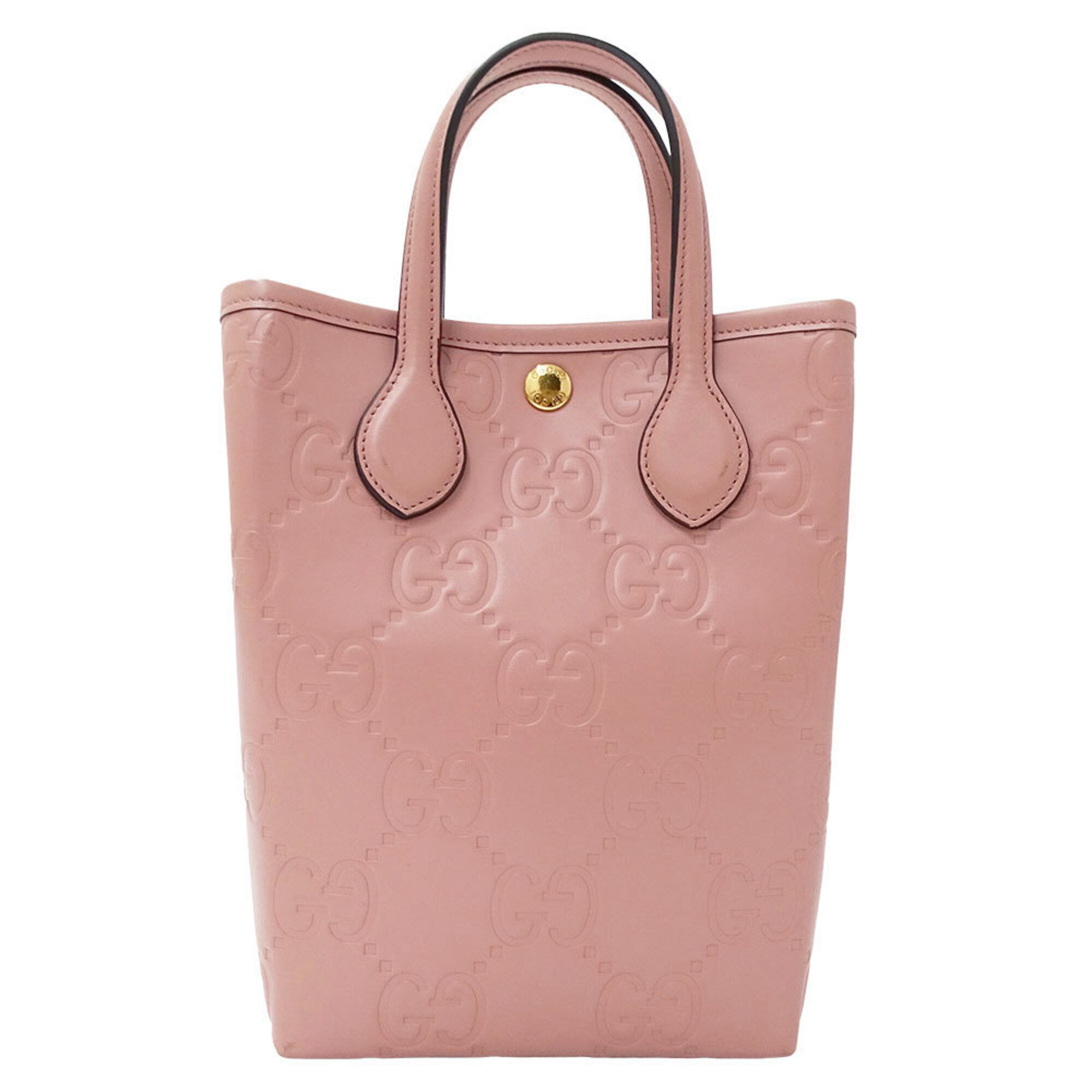 Gucci Pink Gg Leather Handbag Shoulder Bag (Pre-Owned)