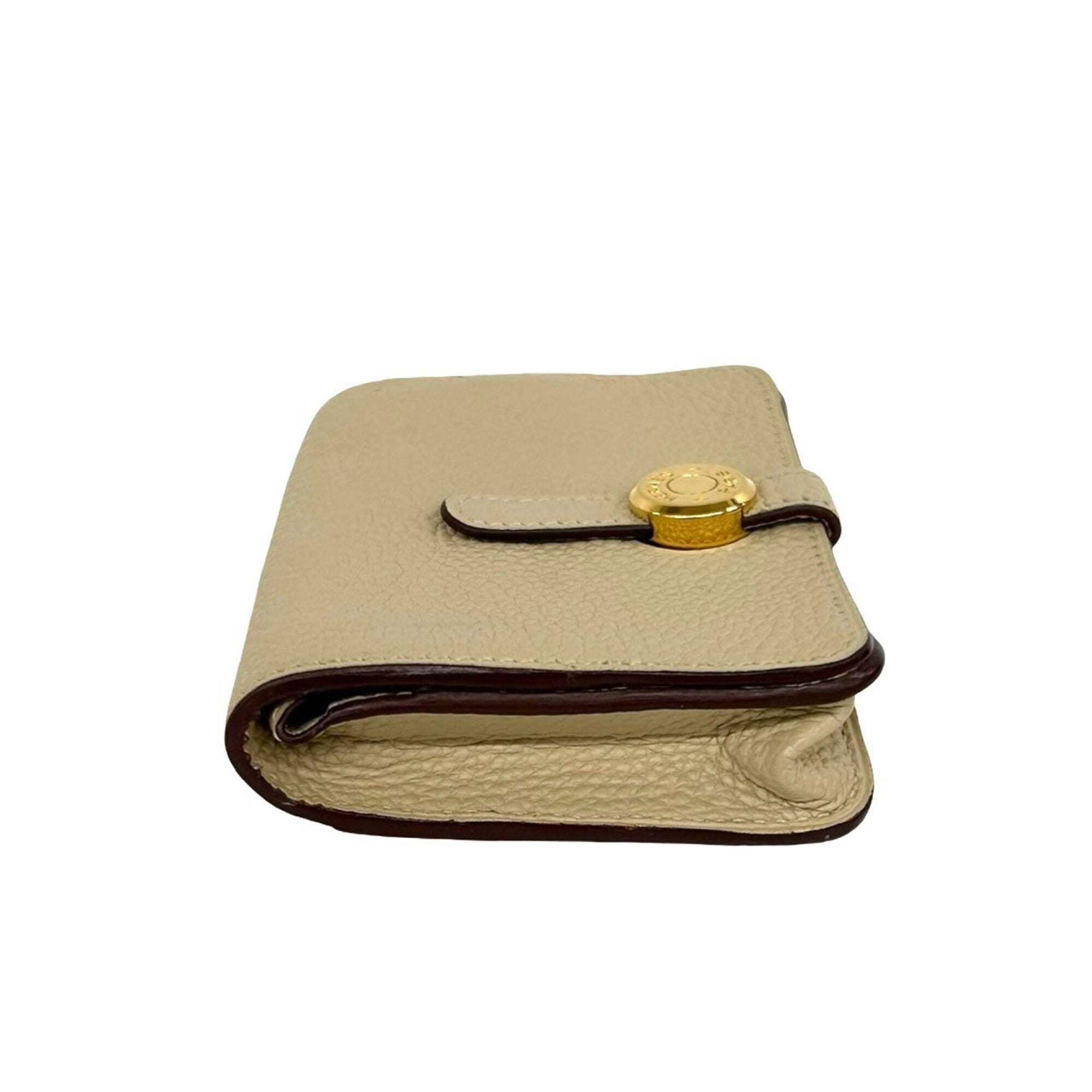 Hermes Beige Taurillon Clemence Leather Coin Purse/Coin Case (Pre-Owned)