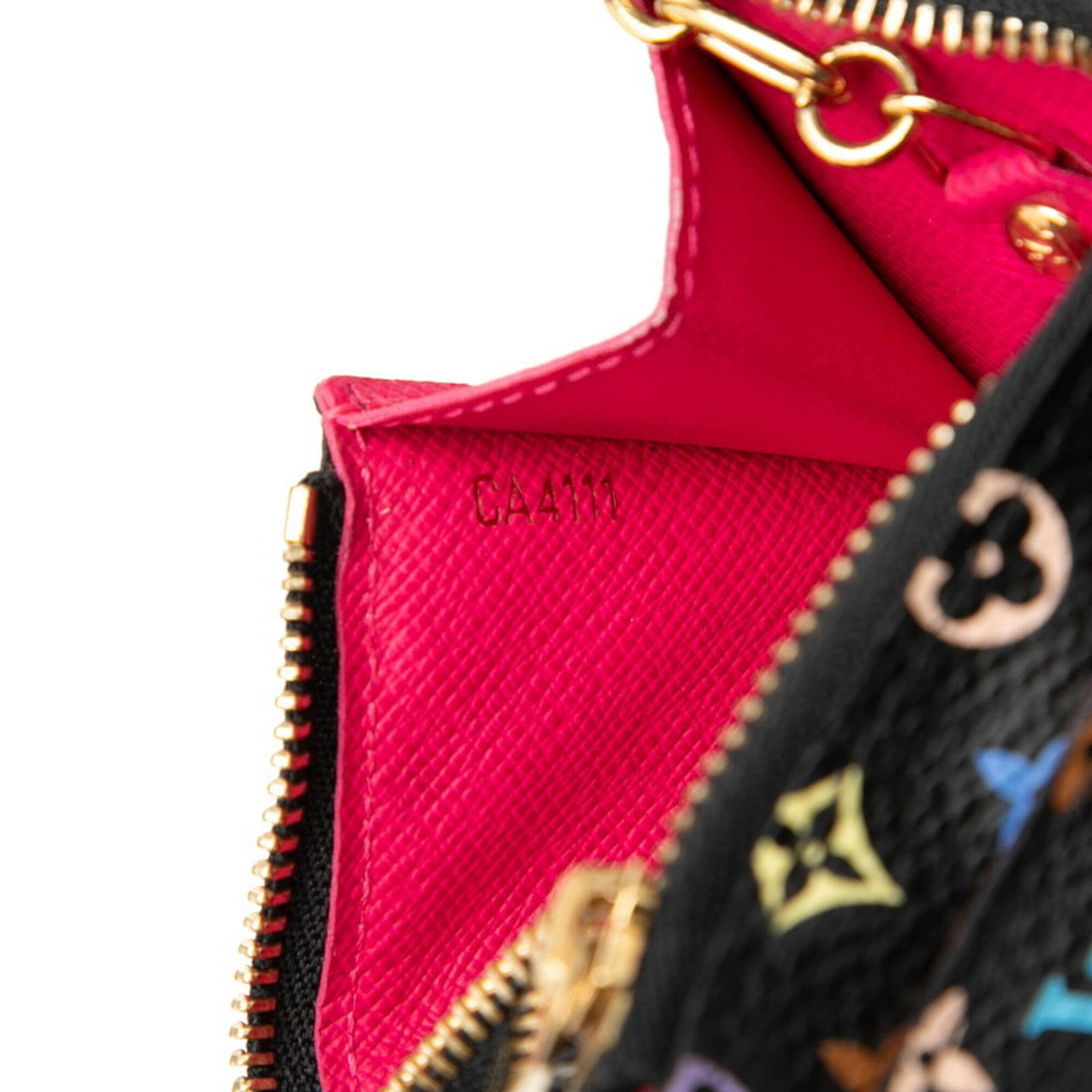 Louis Vuitton Black Multi-Color Noir Pvc Leather Coin Purse/Coin Case (Pre-Owned)