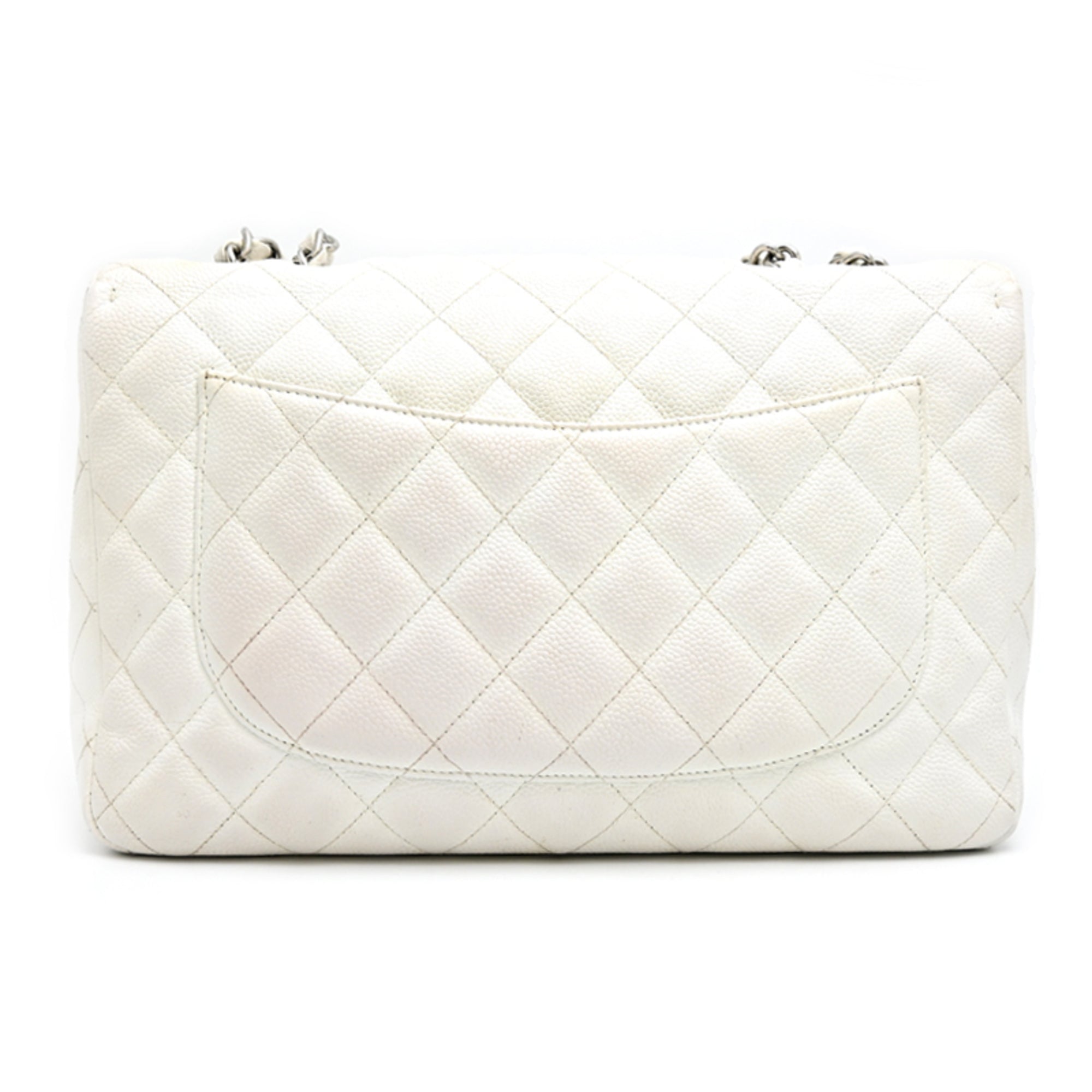 Chanel White Grained Calfskin Shoulder Bag (Pre-Owned)