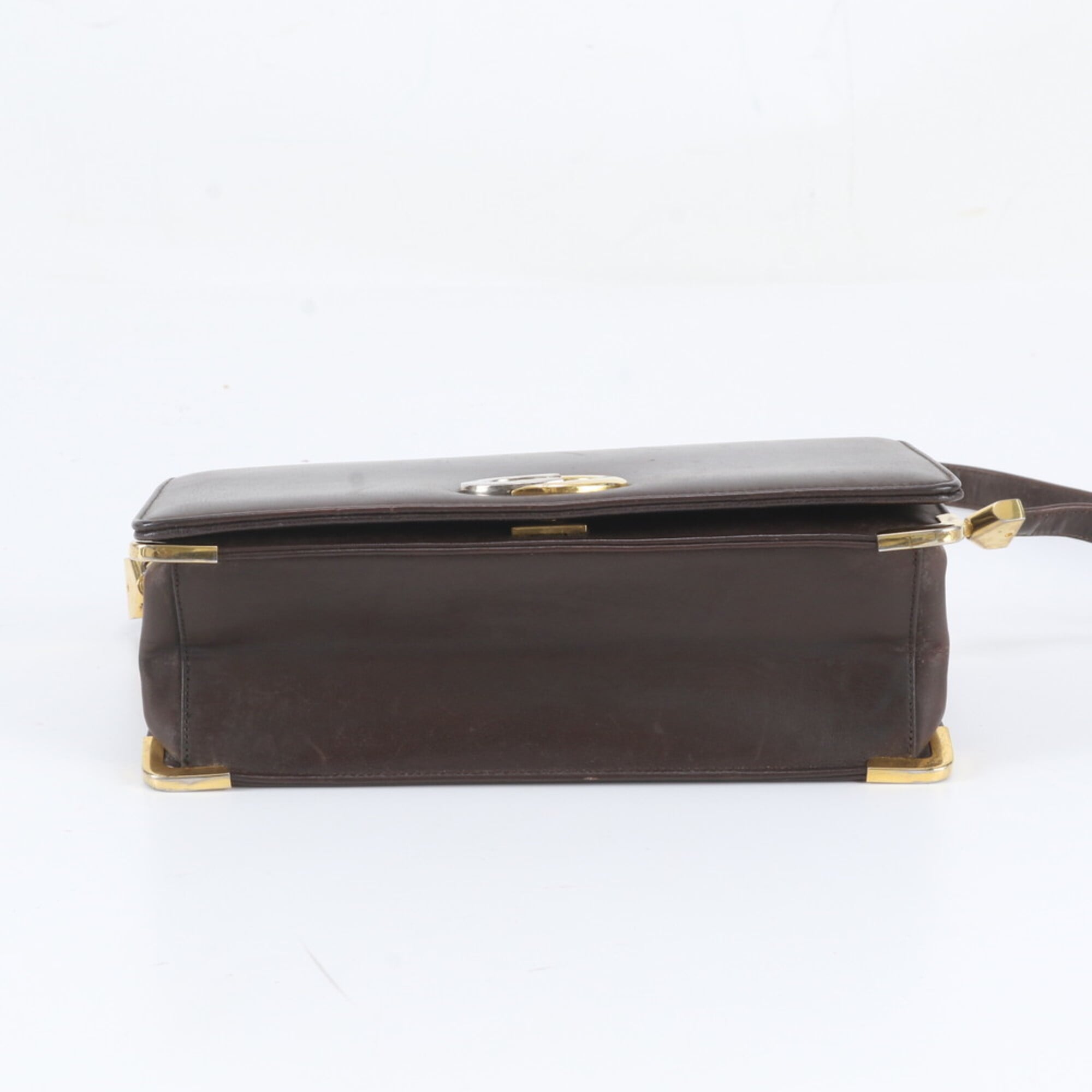 Christian Dior Brown Leather Shoulder Bag Tote Bag (Pre-Owned)
