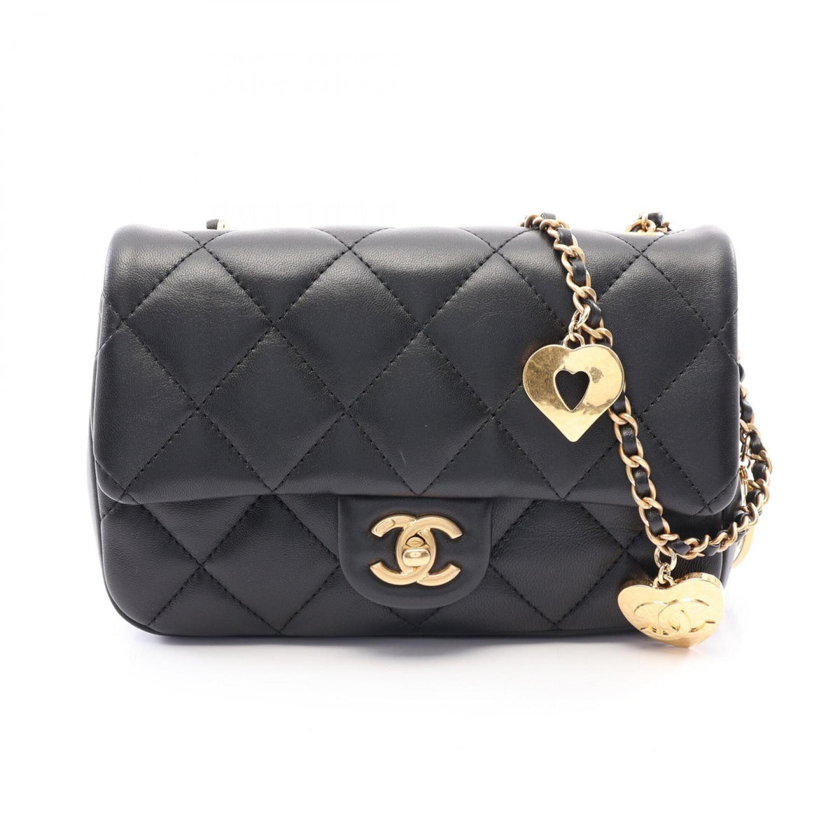 Chanel Black Leather Handbag Shoulder Bag (Pre-Owned)