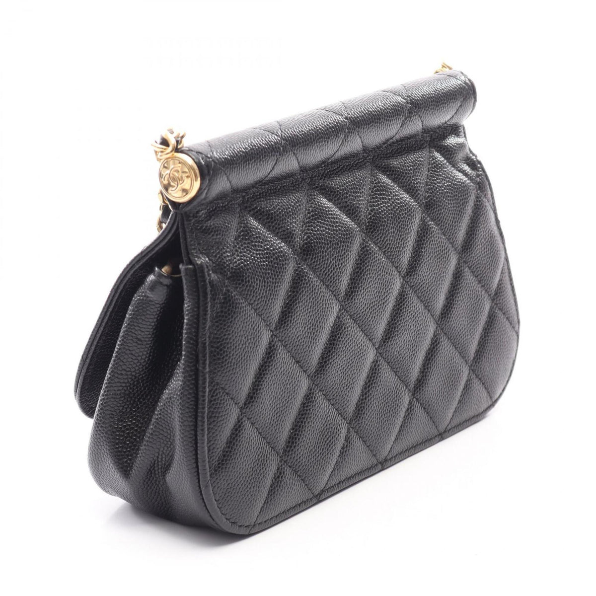 Chanel Black Grained Calfskin Handbag Shoulder Bag (Pre-Owned)