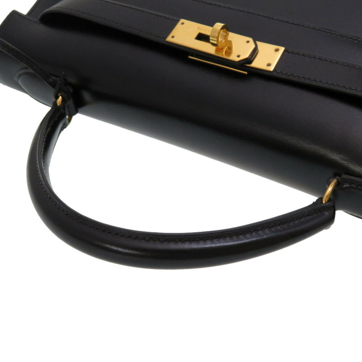Hermes Black Box Calf Leather Handbag (Pre-Owned)