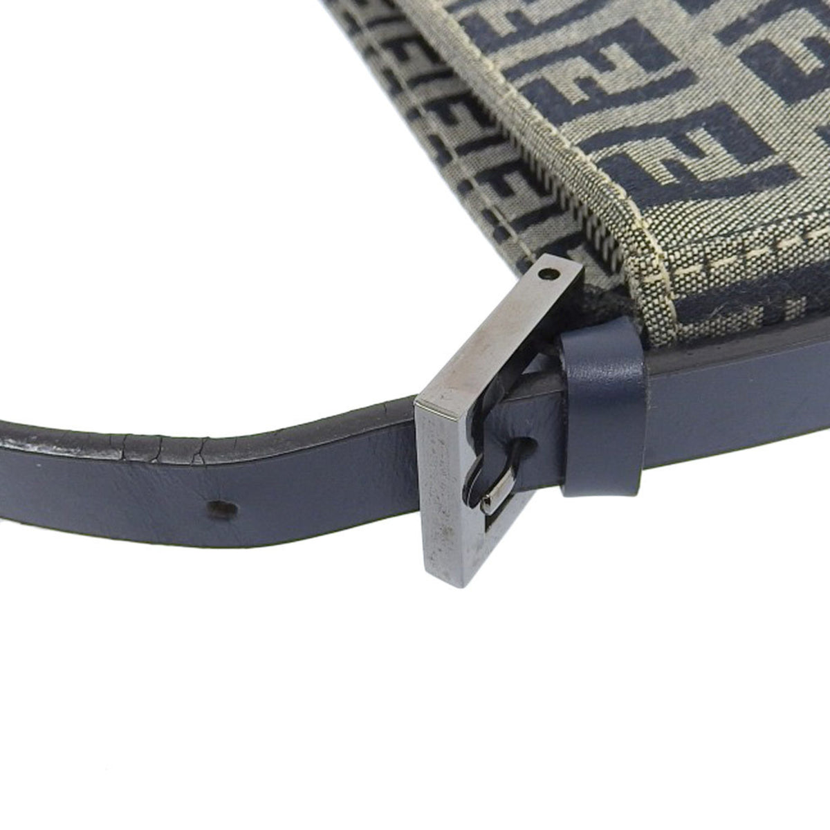 Fendi Navy Canvas Leather Pouch (Pre-Owned)