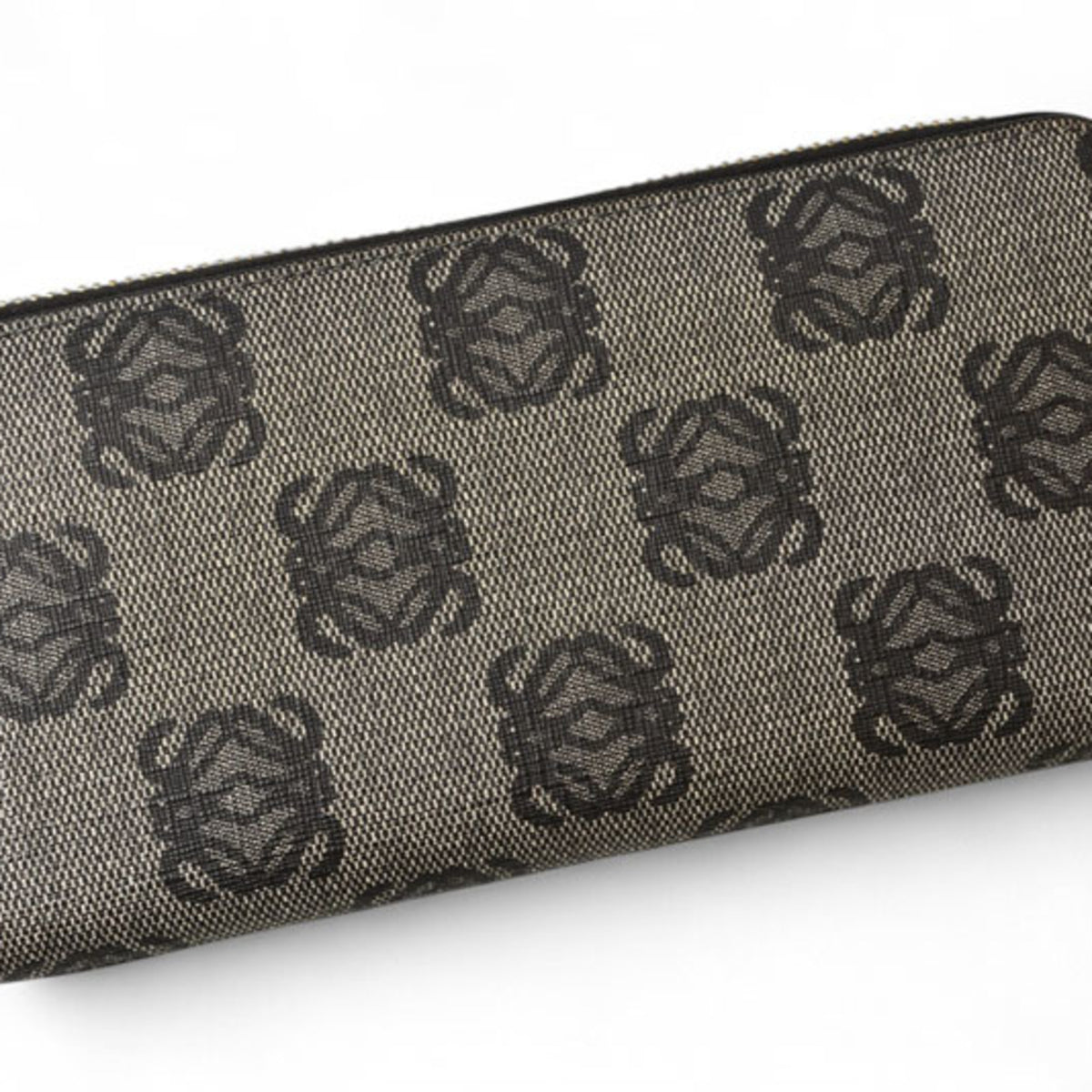 Loewe Black Gray Pvc Long Wallet (Bi-Fold) (Pre-Owned)
