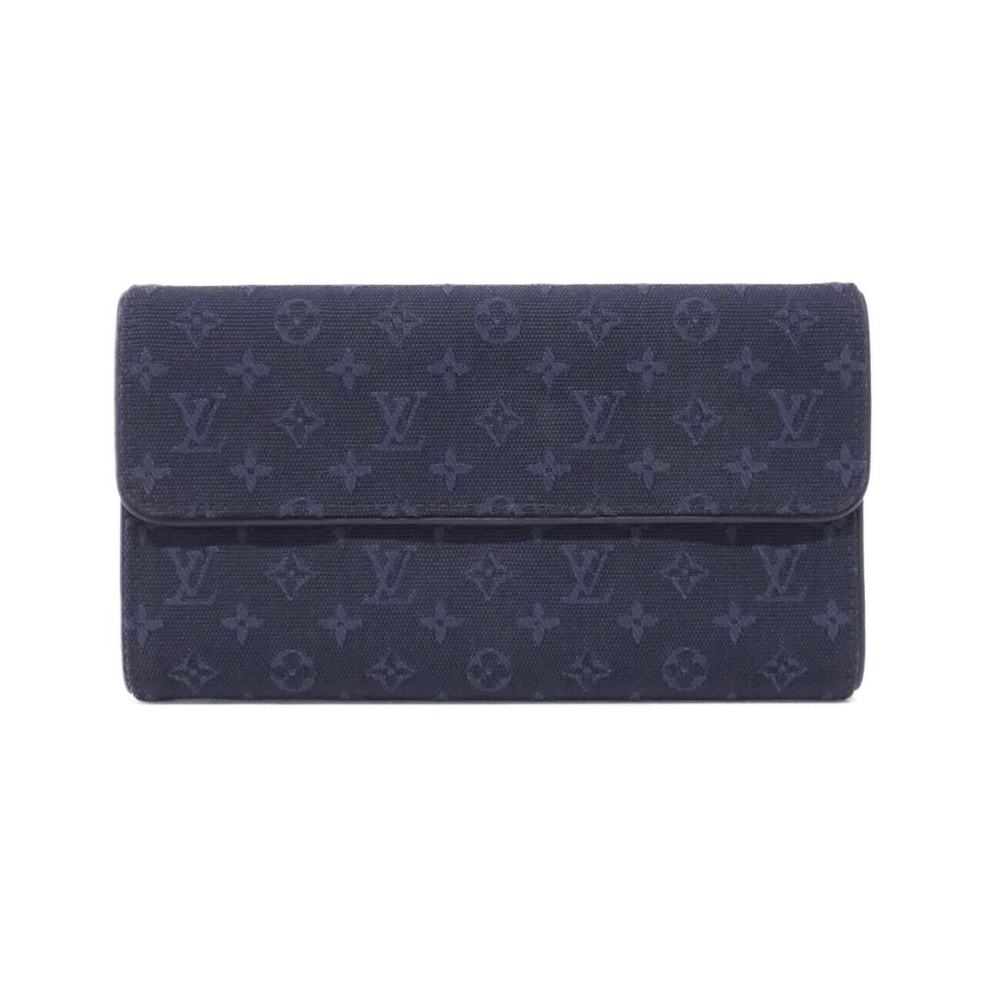 Louis Vuitton Dark Blue Canvas Long Wallet (Tri-Fold) (Pre-Owned)