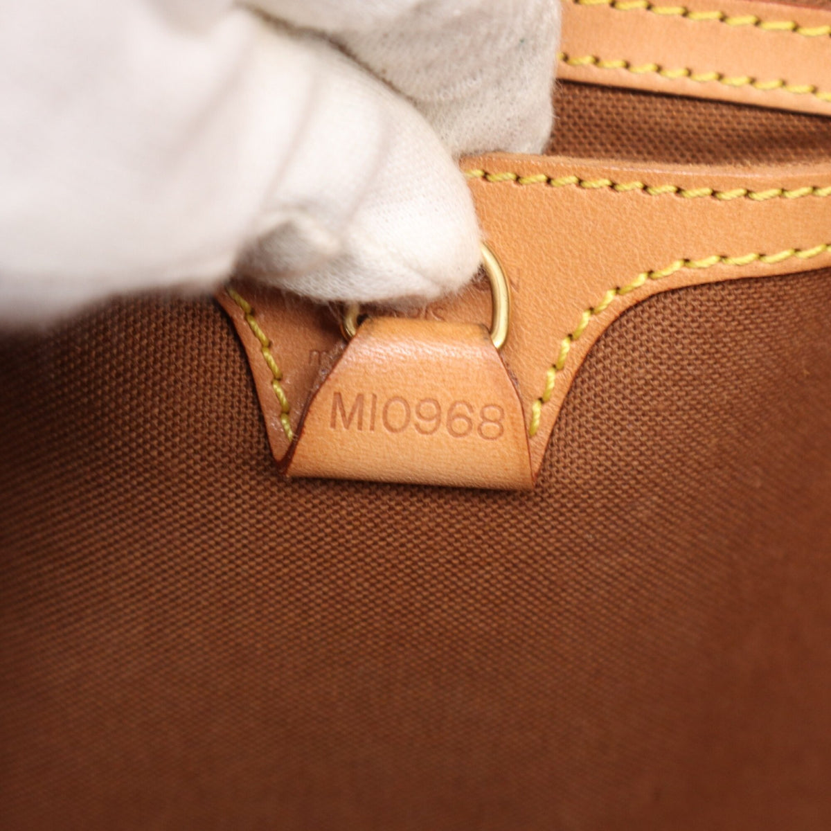 Louis Vuitton Beige Brown Monogram Coated Canvas Leather Handbag (Pre-Owned)