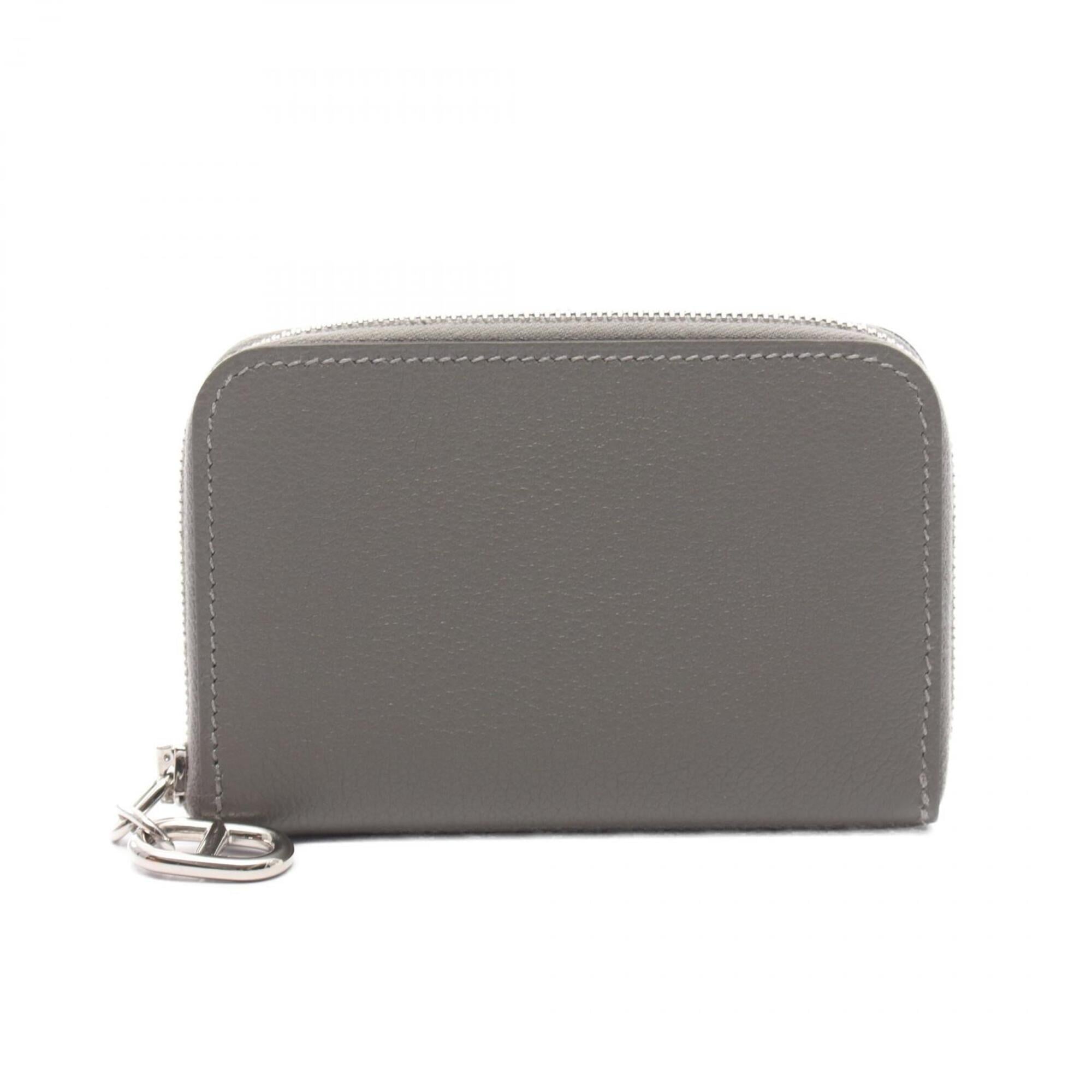 Hermes Gray Evercalf Leather Coin Purse/Coin Case (Pre-Owned)