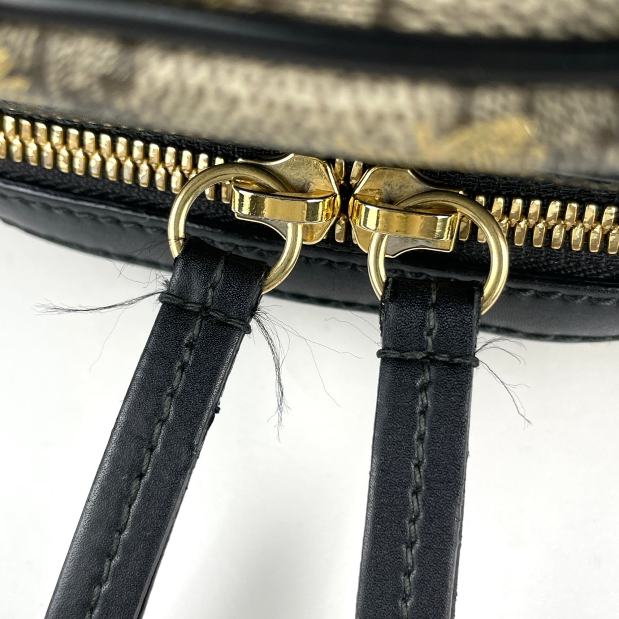 Gucci Beige Black Coated Canvas Leather Backpack (Pre-Owned)