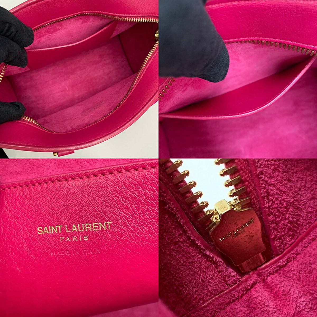 Saint Laurent Pink Leather Handbag Shoulder Bag (Pre-Owned)