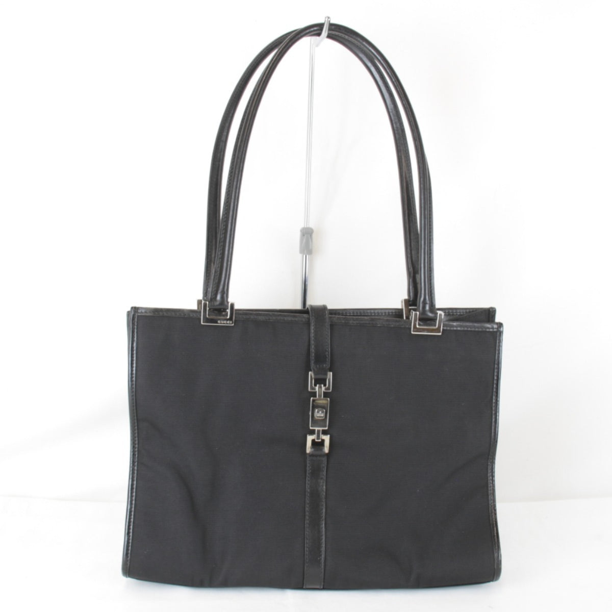Gucci Black White Nylon Handbag (Pre-Owned)