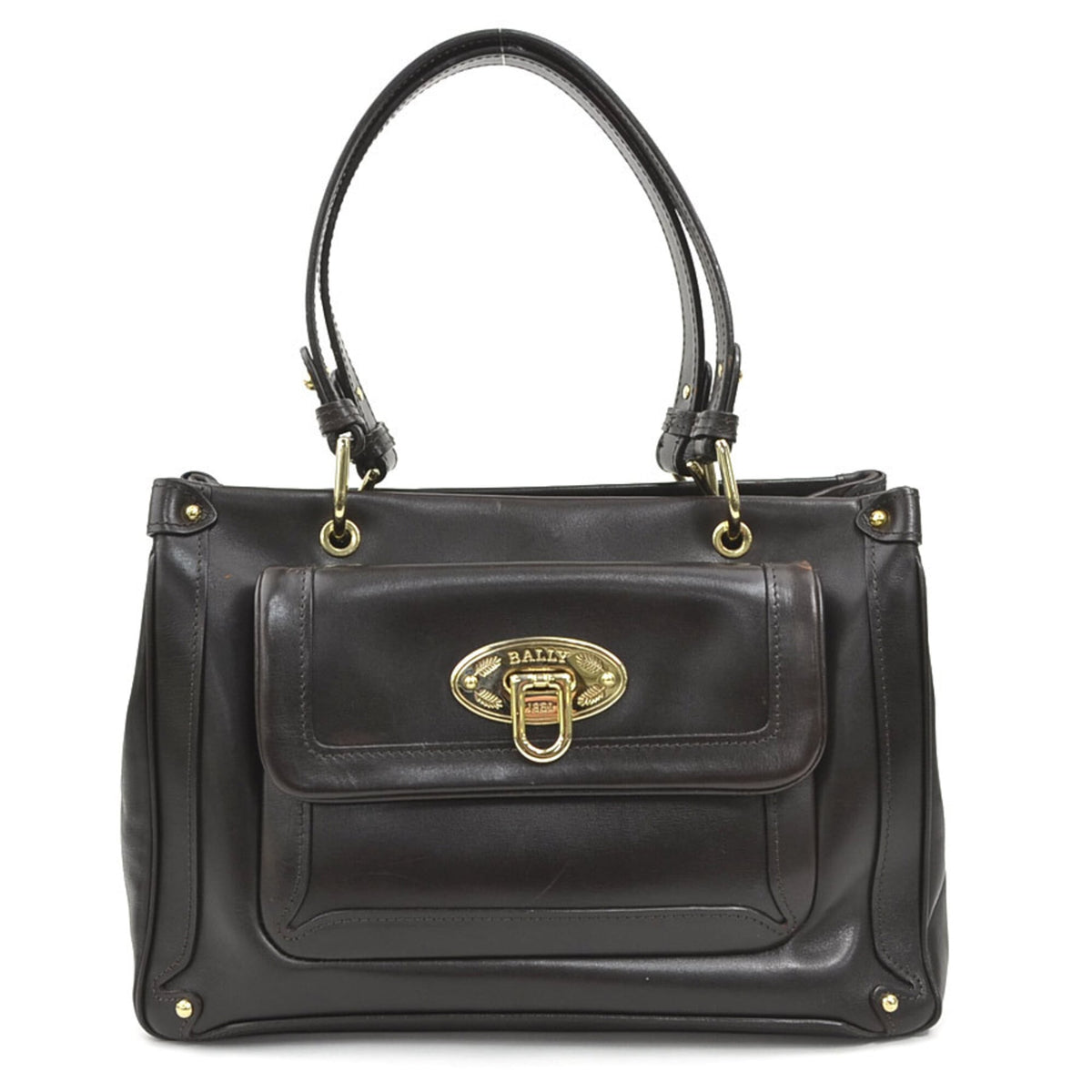Bally Brown Leather Handbag (Pre-Owned)