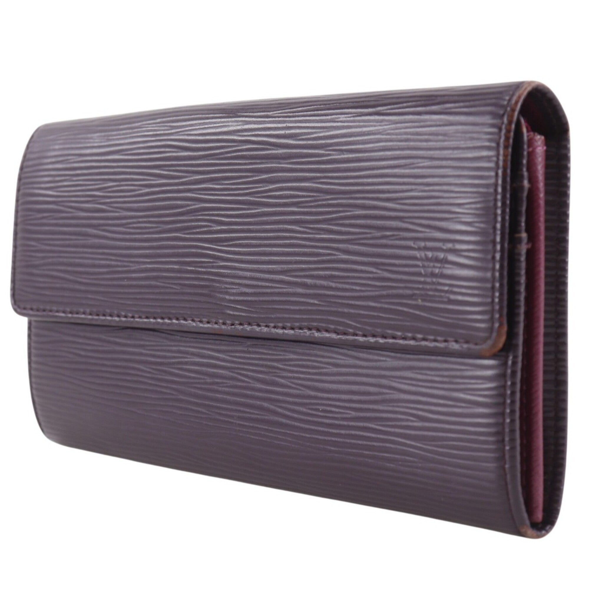 Louis Vuitton Epi Cassis Purple Epi Leather Long Wallet (Bi-Fold) (Pre-Owned)