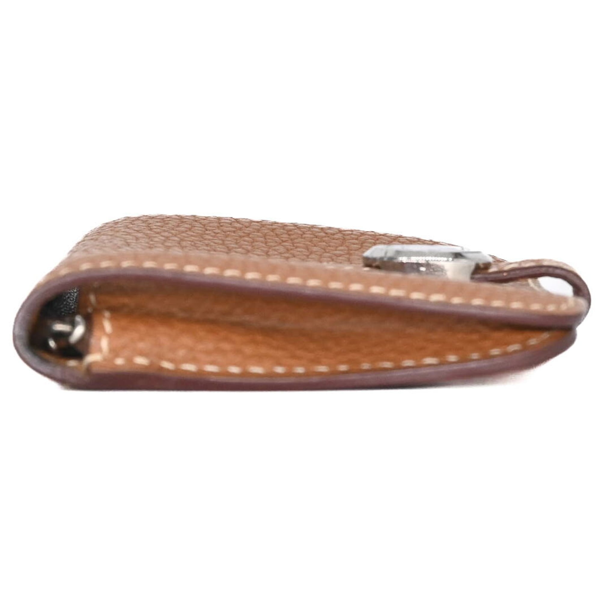 Hermes Gold Brown Togo Leather Coin Purse/Coin Case (Pre-Owned)