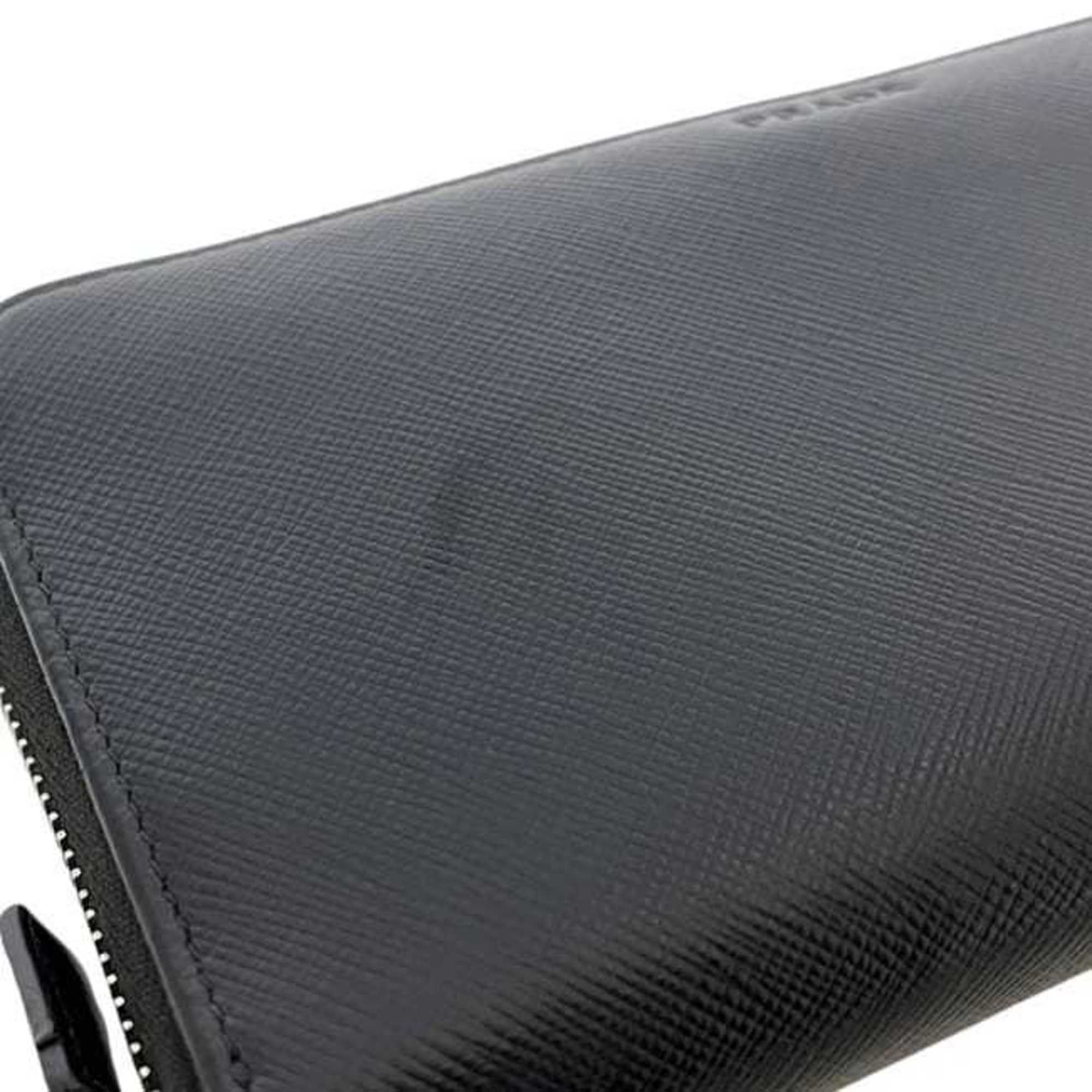 Prada Black Nero Saffiano Long Wallet (Bi-Fold) (Pre-Owned)