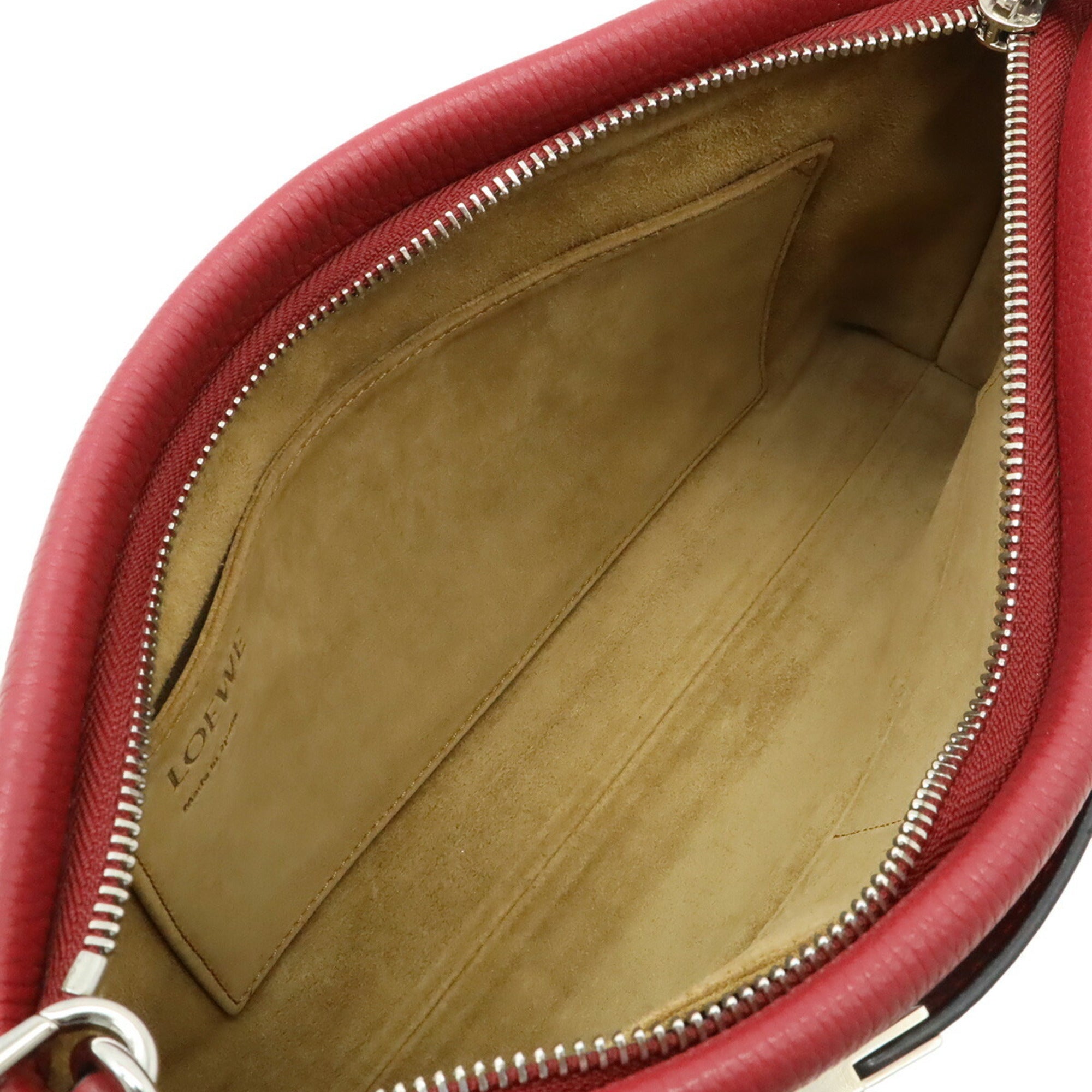 Loewe Pink Red Red Color Leather Clutch Bag Shoulder Bag (Pre-Owned)