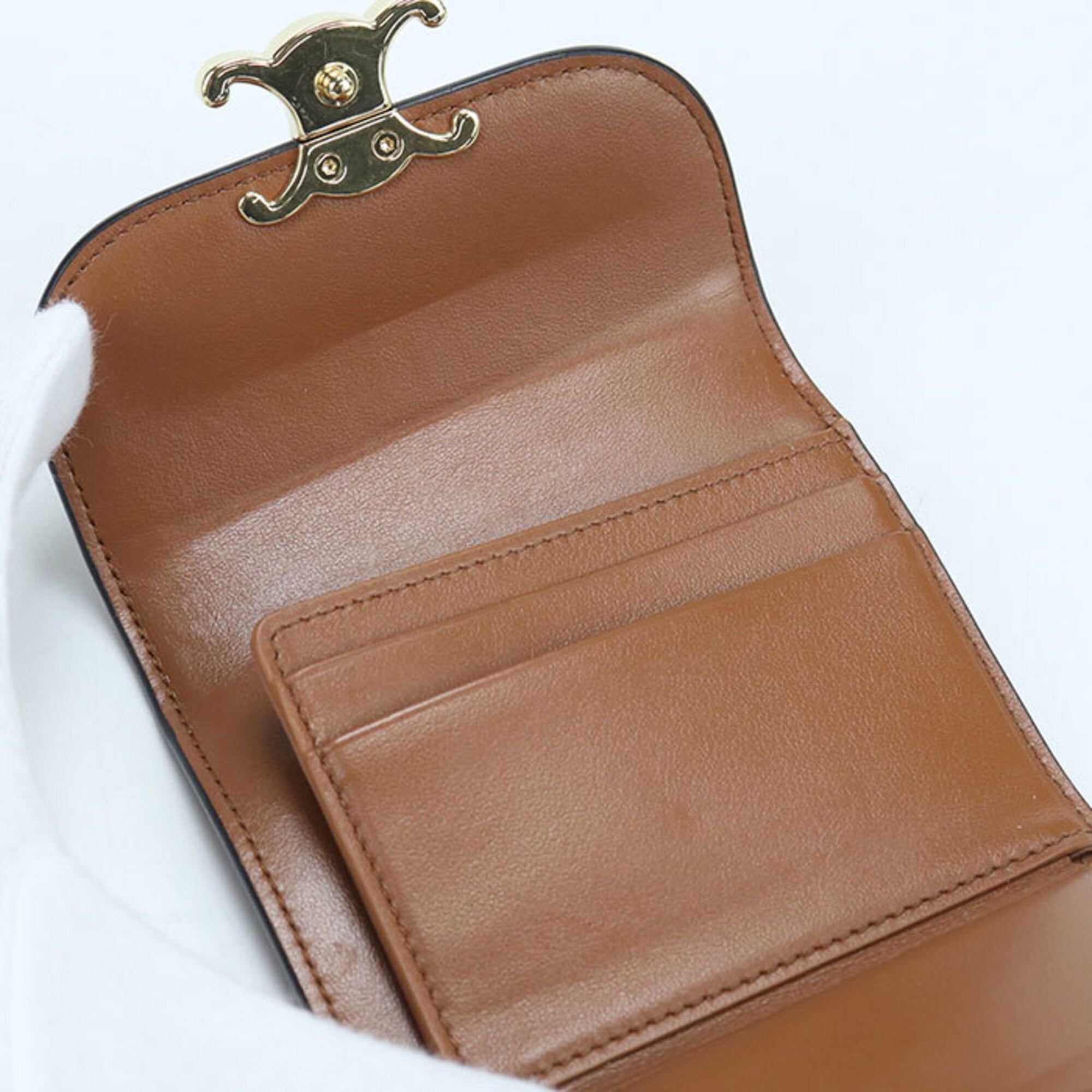 Celine Beige Leather Wallet (Tri-Fold) (Pre-Owned)