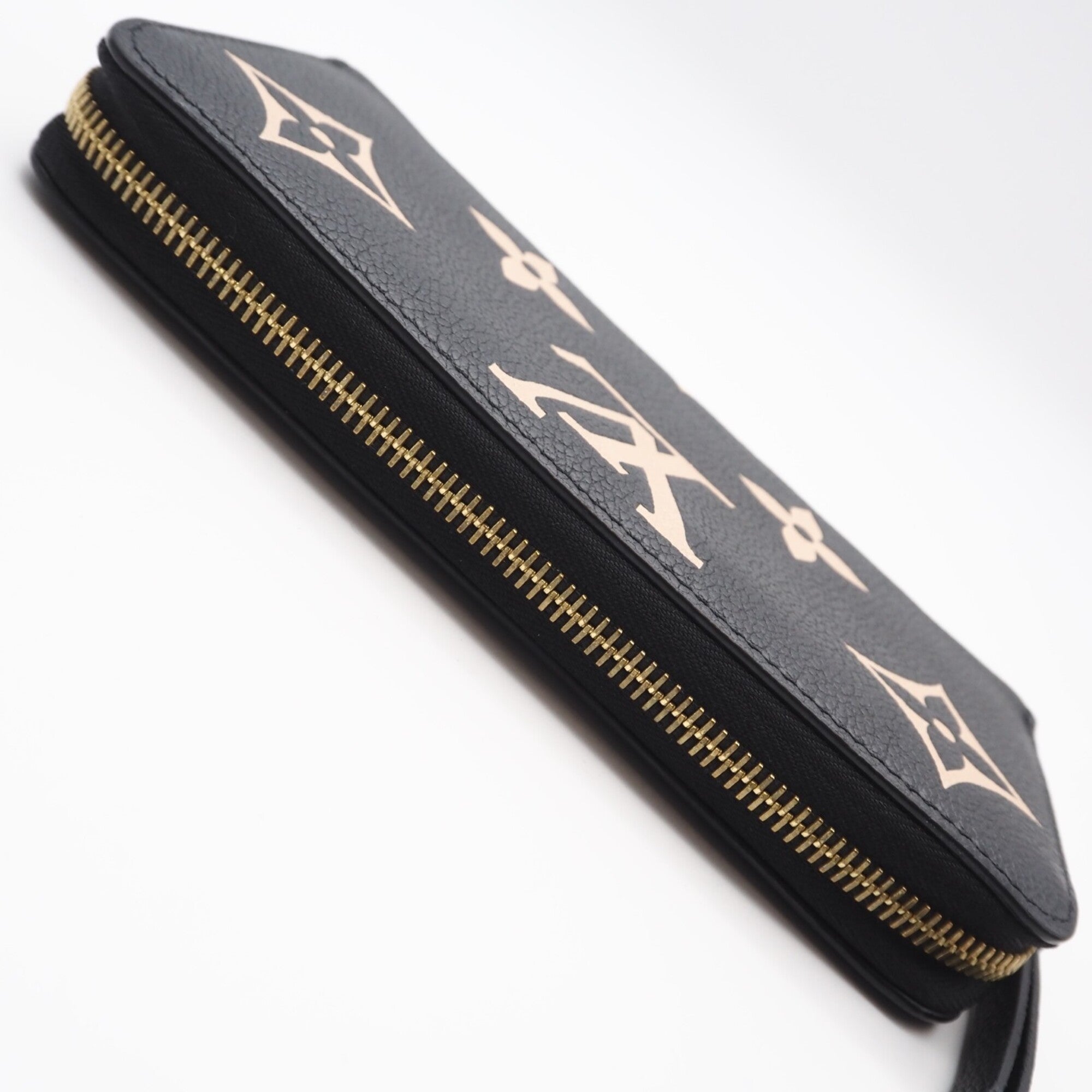 Louis Vuitton Monogram Empreinte Beige Black Long Wallet (Bi-Fold) (Pre-Owned)