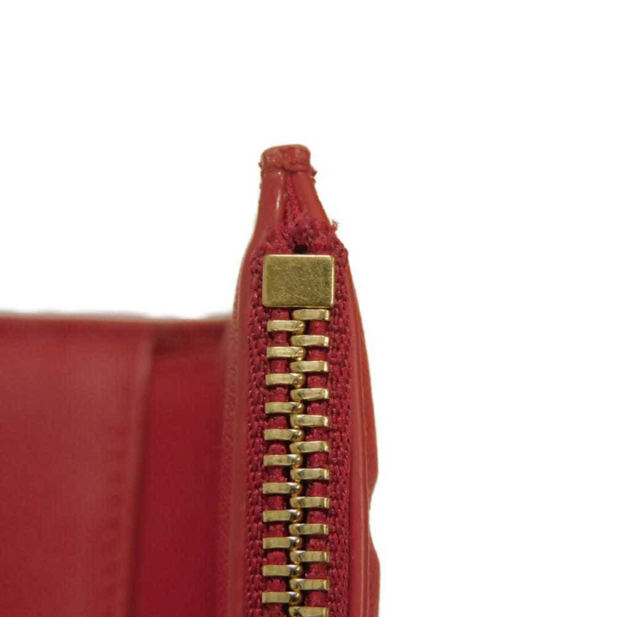 Salvatore Ferragamo Red Color Leather Wallet (Tri-Fold) (Pre-Owned)