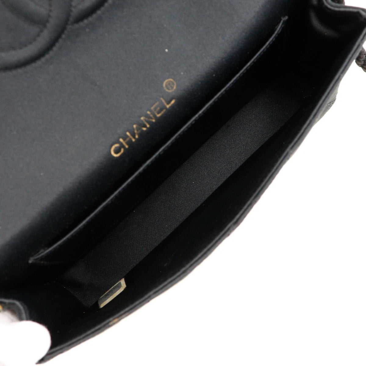 Chanel Black Satin Shoulder Bag (Pre-Owned)