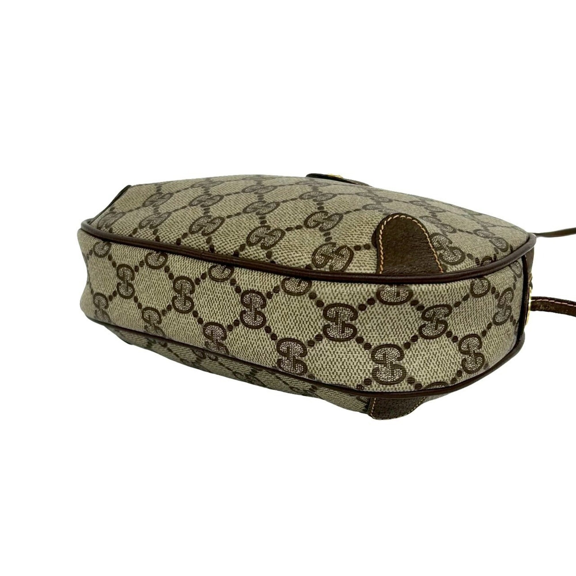 Gucci Brown Green Red Color Pvc Leather Pochette Shoulder Bag (Pre-Owned)