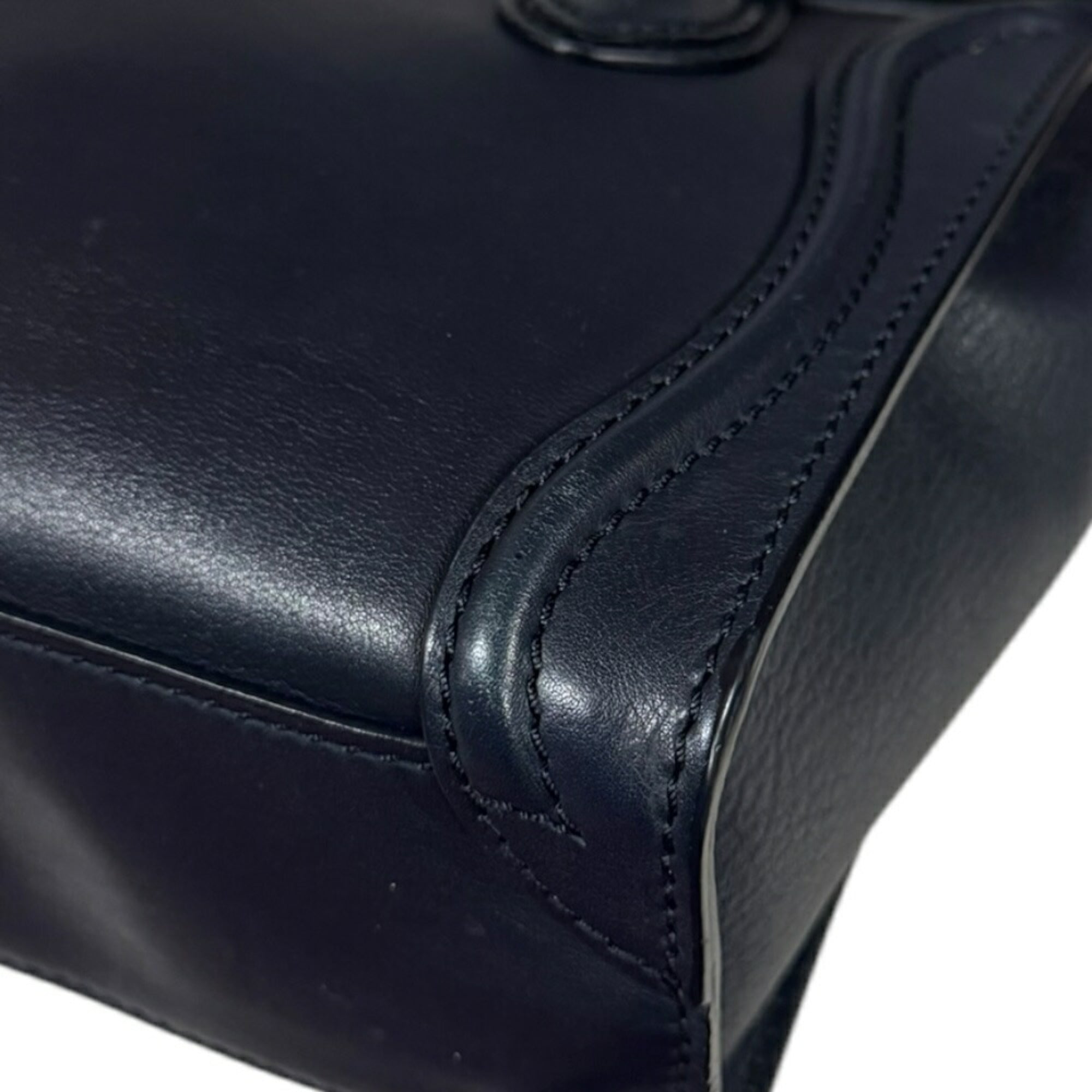 Celine Navy Leather Shoulder Bag (Pre-Owned)