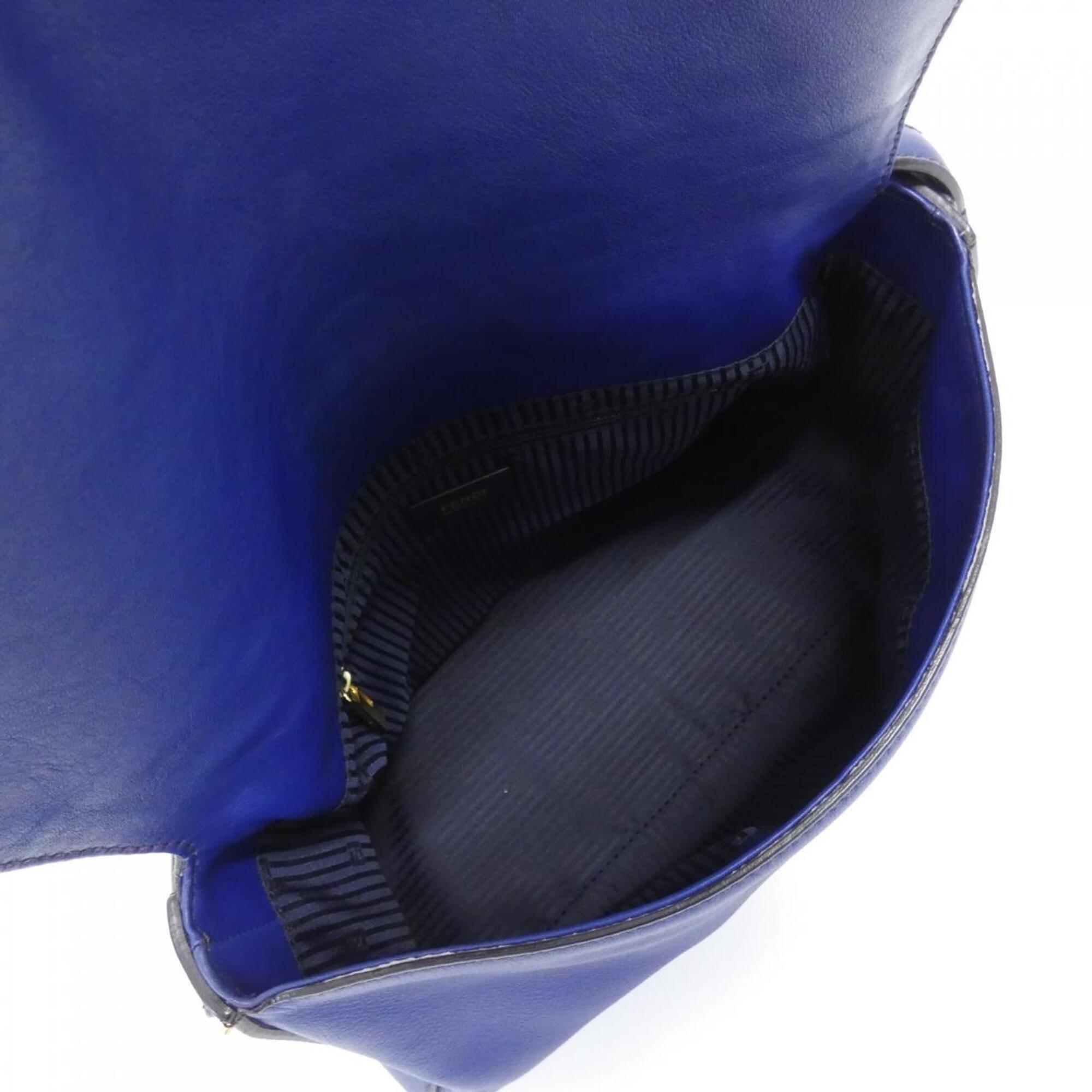 Fendi Blue Leather Shoulder Bag (Pre-Owned)