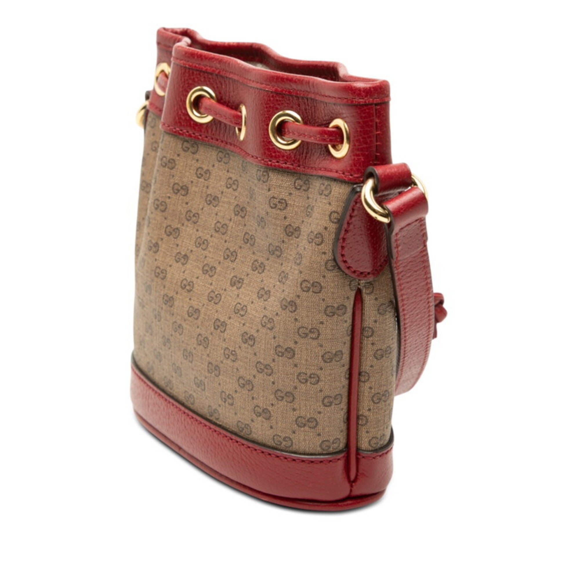 Gucci Brown Red Color Pvc Leather Shoulder Bag (Pre-Owned)