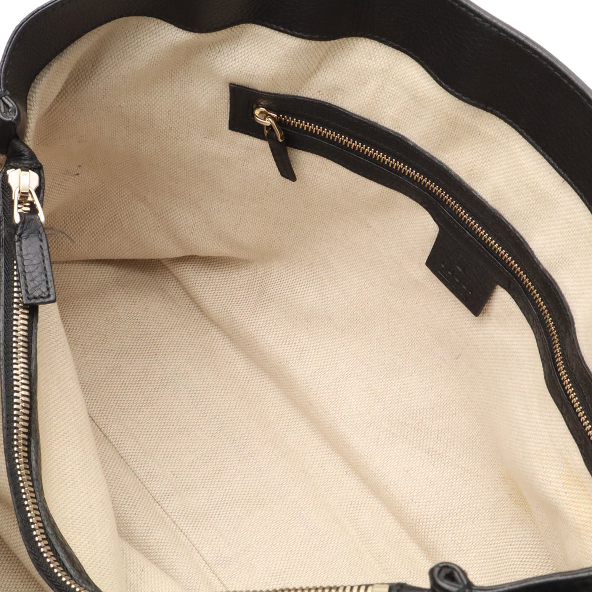 Gucci Black Yellow Leather Shoulder Bag Tote Bag (Pre-Owned)