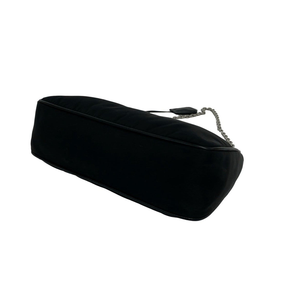 Prada Black Nylon Leather Pouch Shoulder Bag (Pre-Owned)